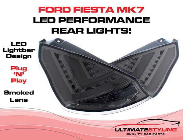 Ford Fiesta smoked lightbar rear lights