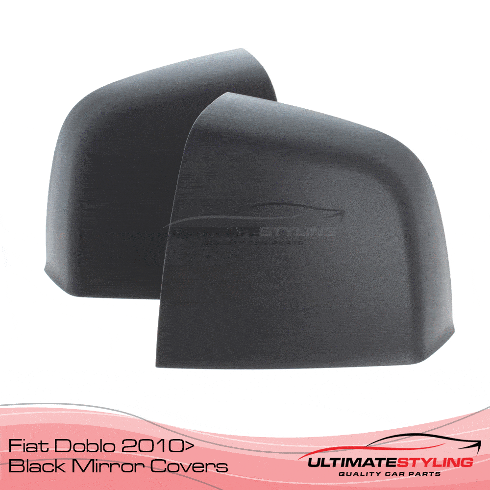 Unpainted black and primed wing mirror covers for Fiat Doblo