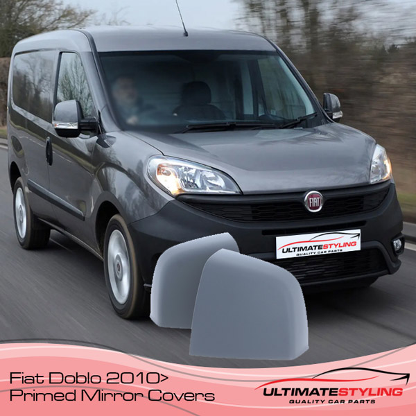 Grey primed wing mirror covers for the Fiat Doblo