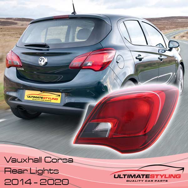 Vauxhall Corsa E Rear Tail Light – Left Side – 3 Door Only – 2014-2020 – Smoked Indicator – Spares Hut