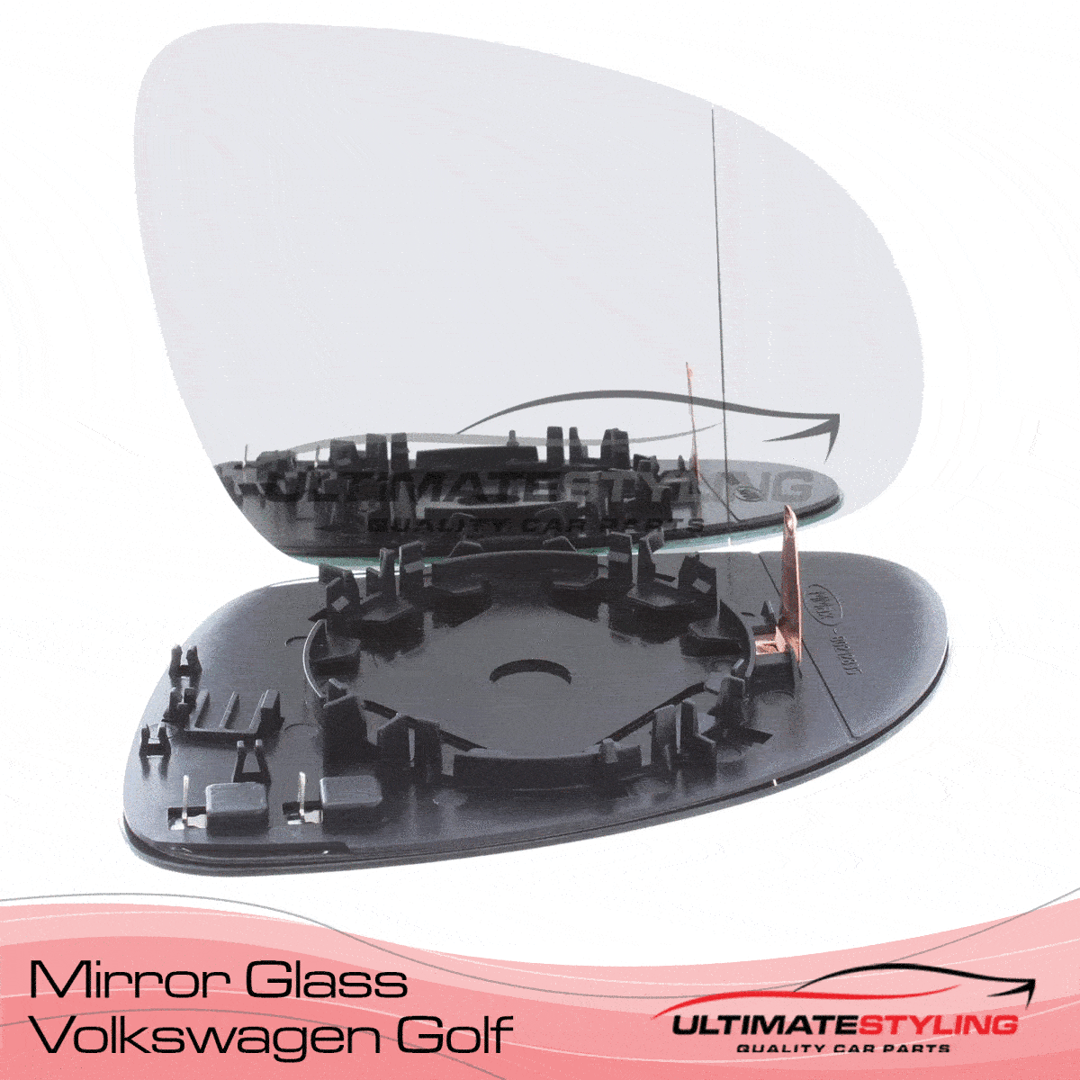 360 view of a vw Golf wing mirror glass replacement