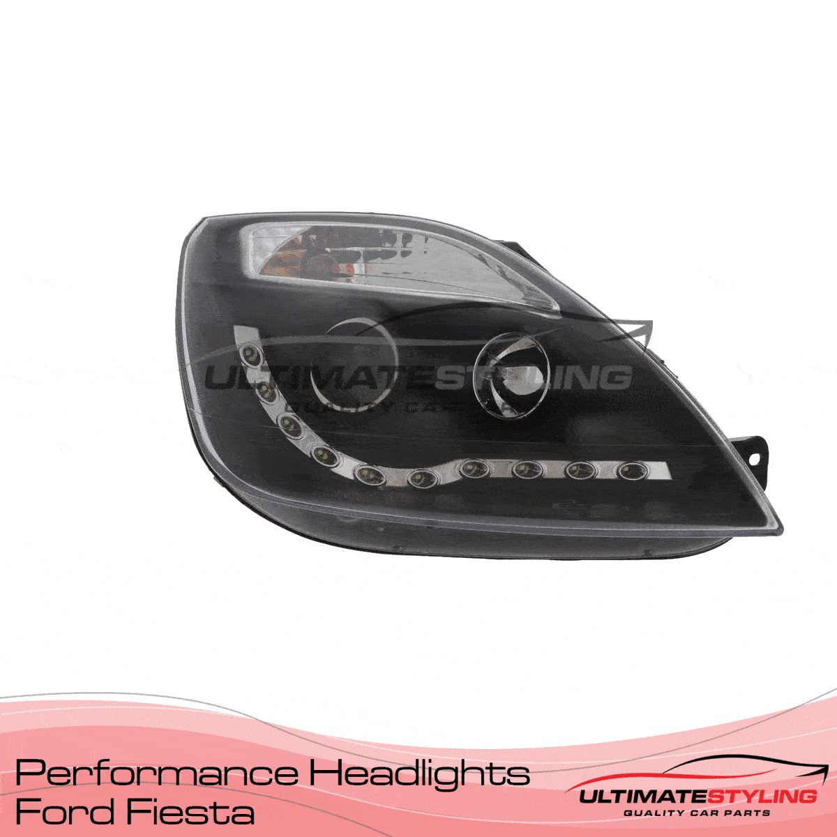 360 view of a Ford Fiesta aftermarket headlight upgrade