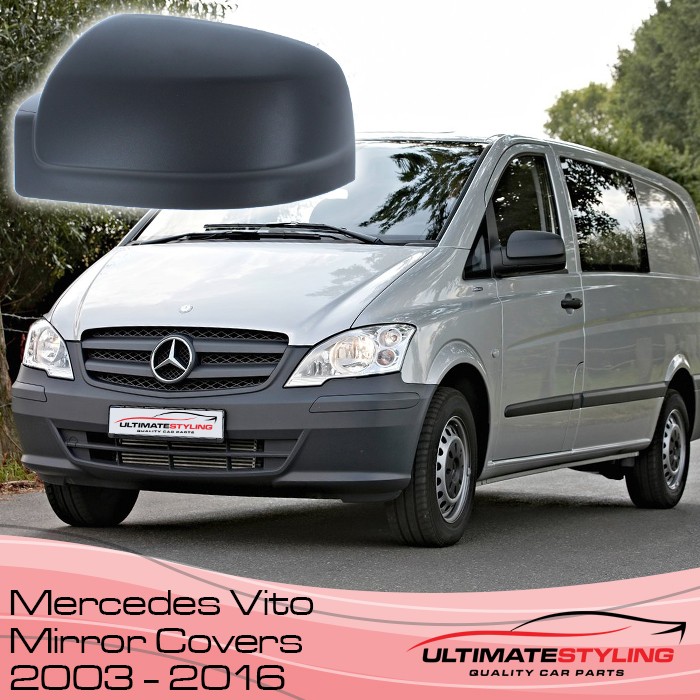 Stainless Steel Mirror Covers Mercedes Vito 2011-14 - Vanstyle