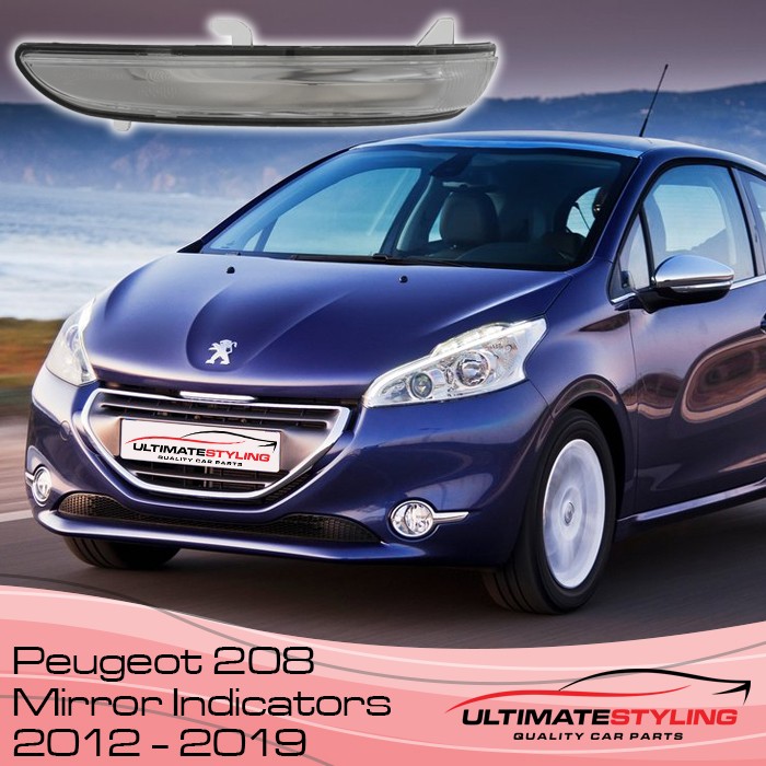 Door mirror indicator lens for the Peugeot 208 