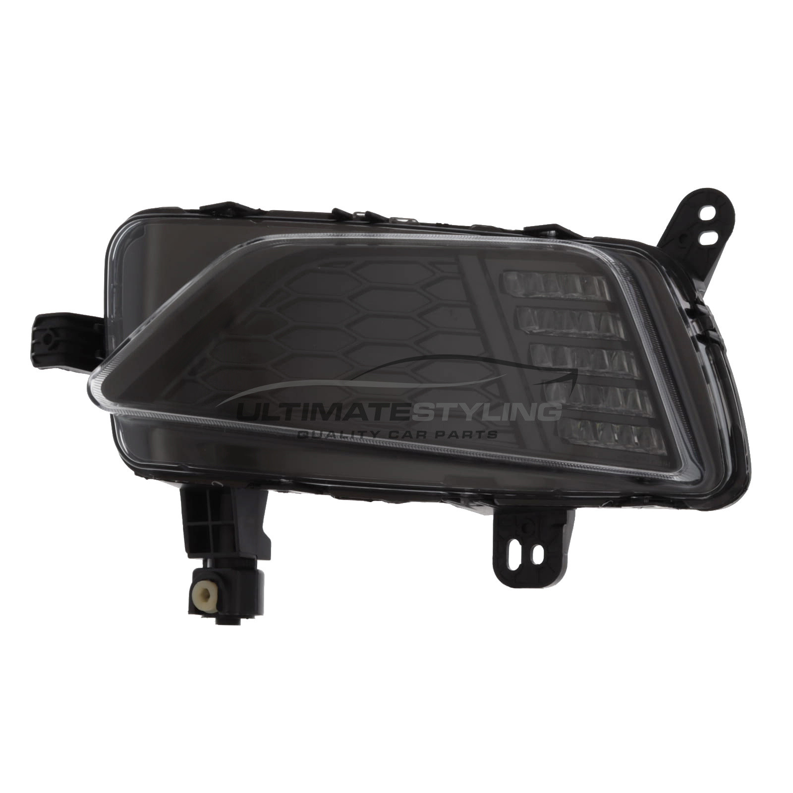 VW Polo Mk6 2017-2022 - LED Daytime Running Light - Black Inner - Includes LED Bulbs - Passenger Side Left Hand