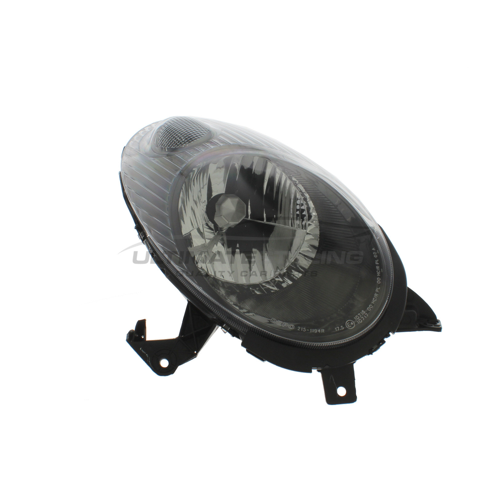 Nissan Micra 2003-2007 Halogen, Electric Without Motor, Black Headlight / Headlamp Drivers Side (RH)