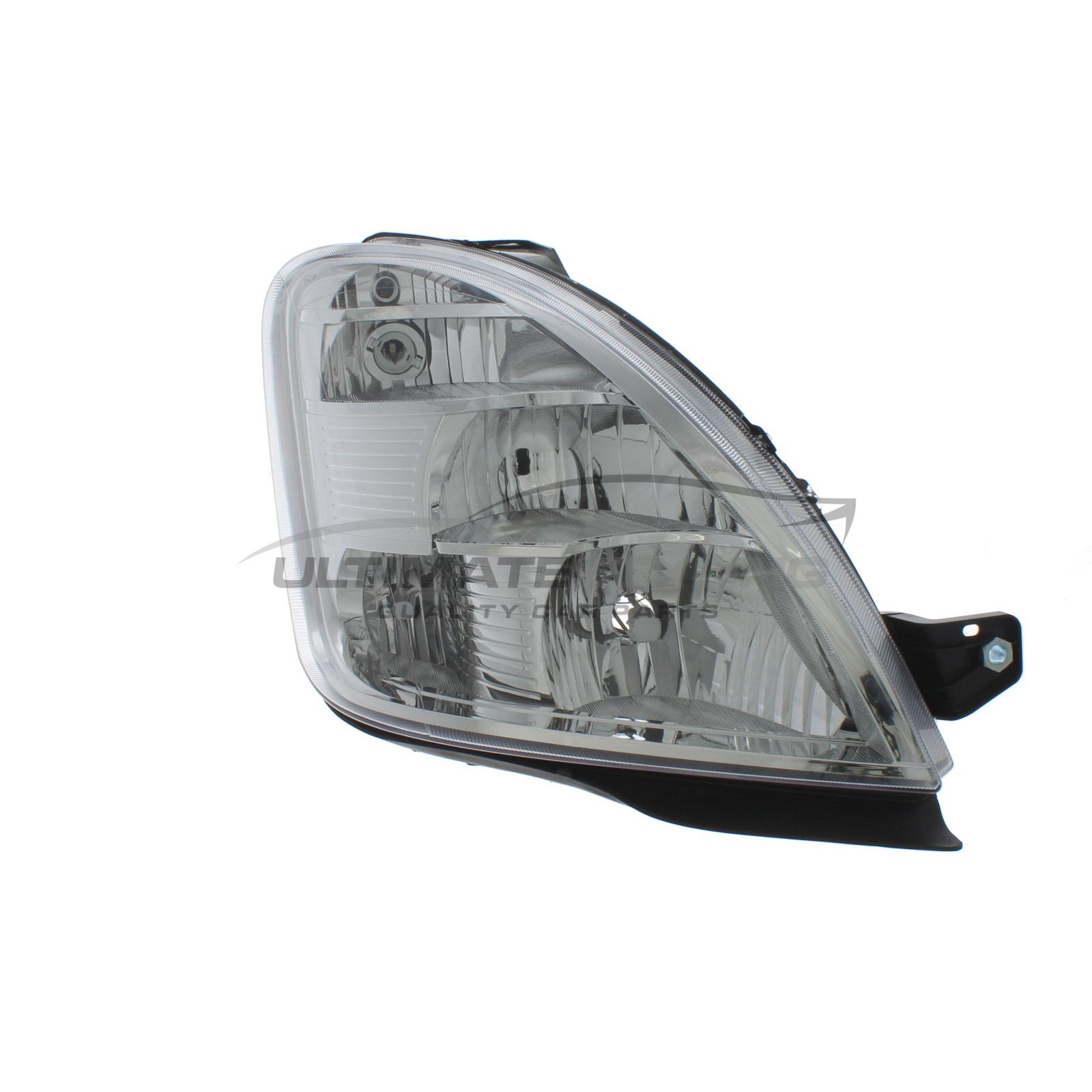 Iveco Daily 2006-2011 Halogen, Electric With Motor, Chrome Headlight / Headlamp Including Clear Indicator, With Fog Lamp Drivers Side (RH)