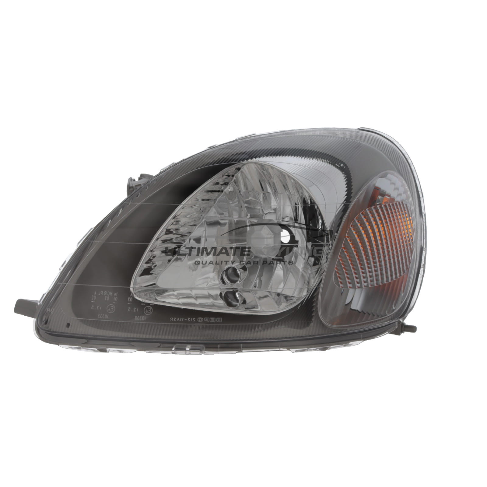 Toyota Yaris 1999-2003 Halogen, Electric With Motor, Black Headlight / Headlamp Passengers Side (LH)