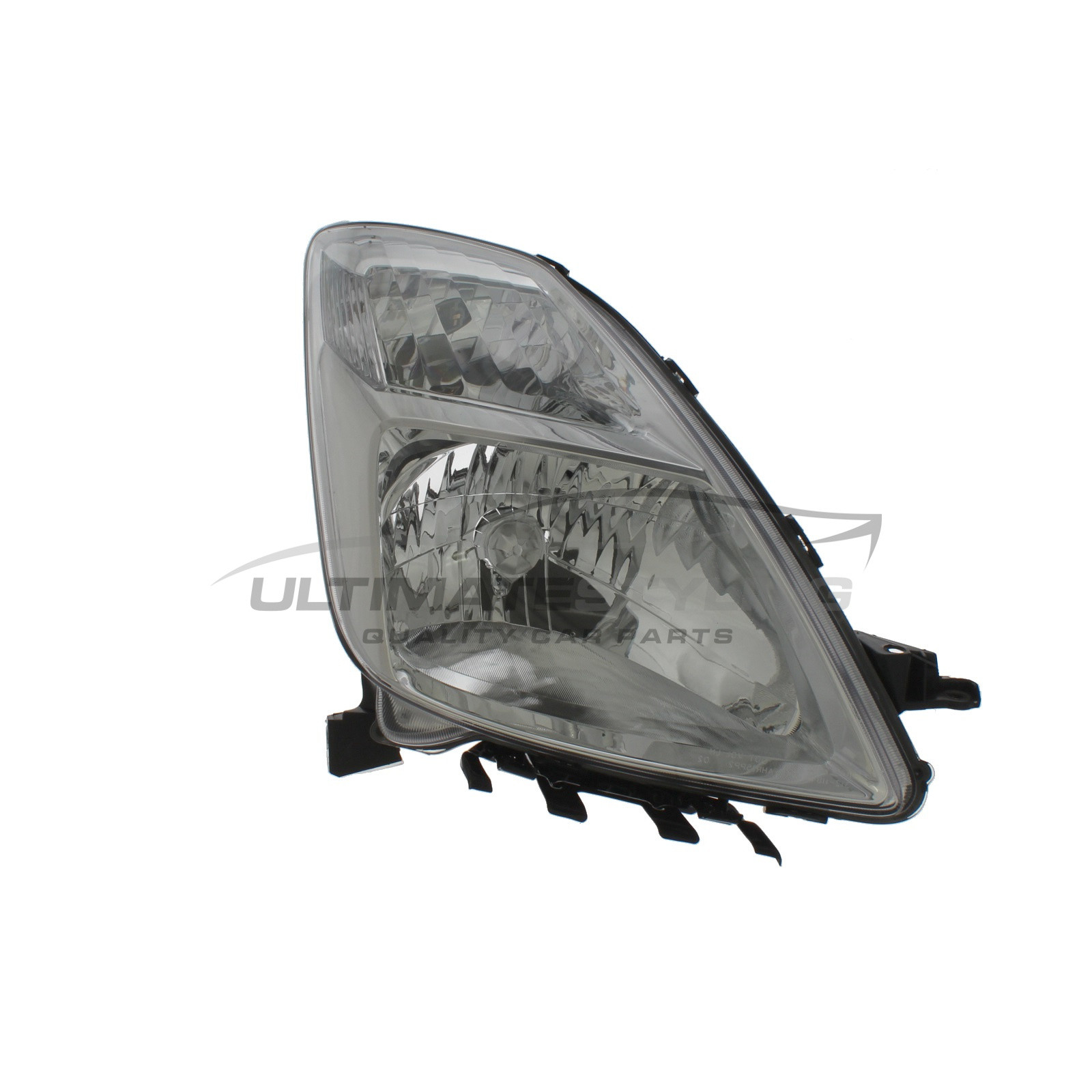 Toyota Prius 2004-2009 Halogen, Electric Without Motor, Chrome Headlight / Headlamp Drivers Side (RH)