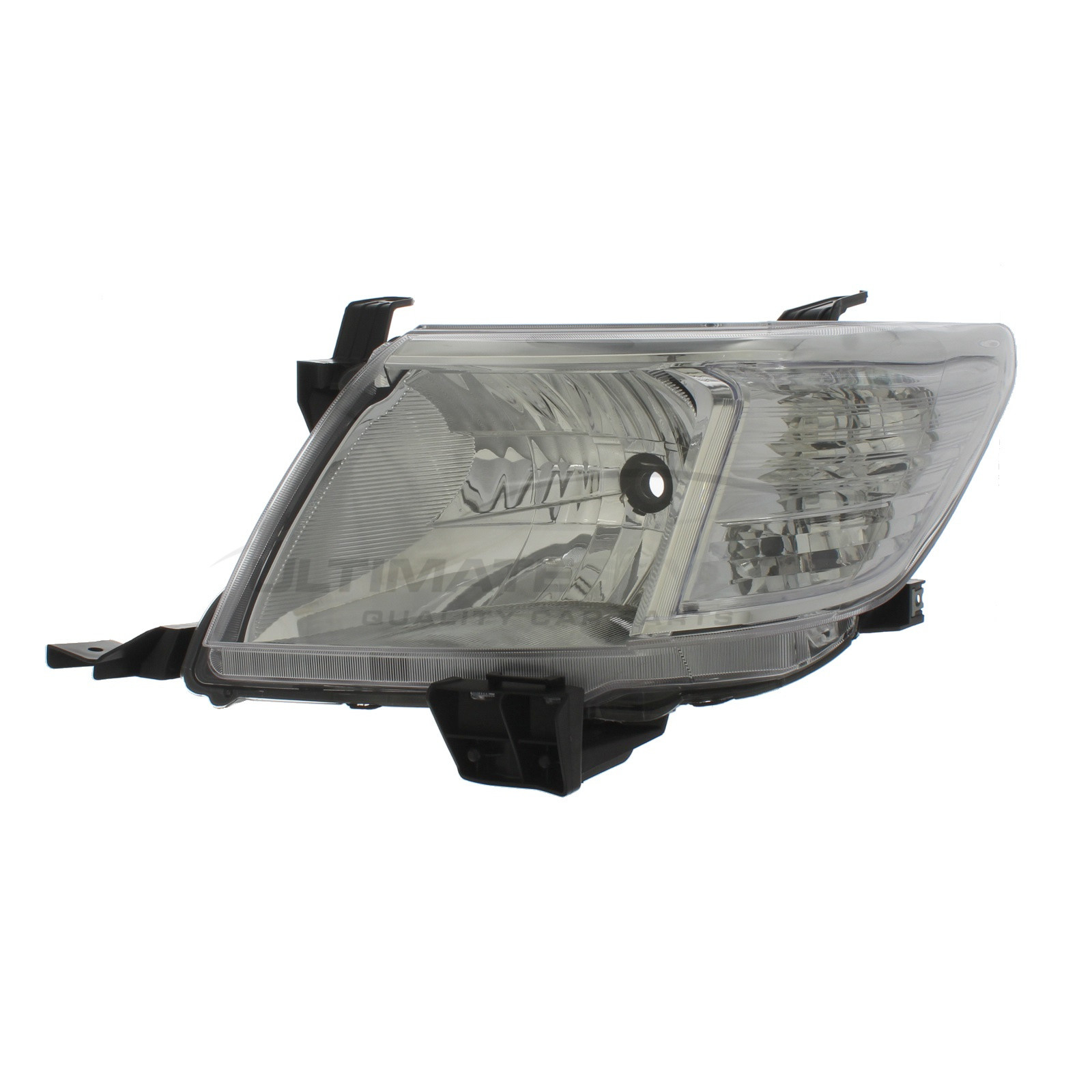 Toyota Hi-Lux 2011-2016 Halogen, Electric Without Motor, Chrome Headlight / Headlamp Including Clear Indicator Passengers Side (LH)