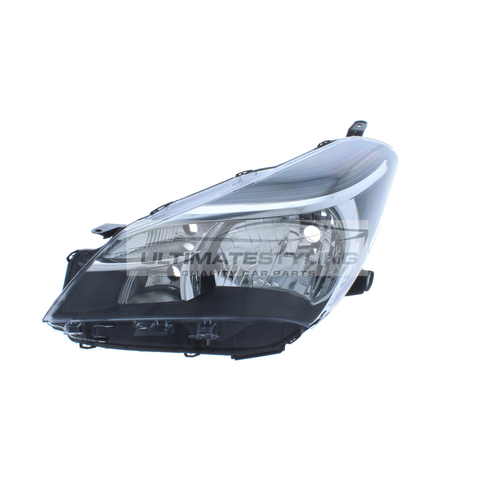 Toyota Yaris 2014-2017 Halogen, Electric Without Motor, Black Headlight / Headlamp (Non-Projector Type) Passengers Side (LH)