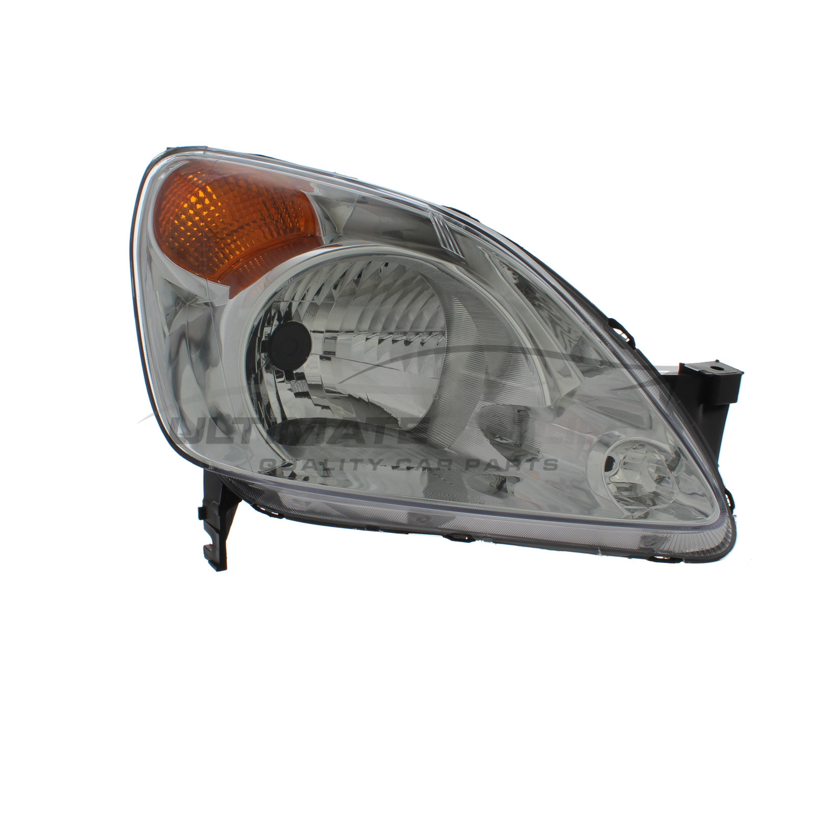 Honda CR-V 2001-2004 Halogen, Manual Without Motor, Chrome Headlight / Headlamp Including Amber Indicator Drivers Side (RH)