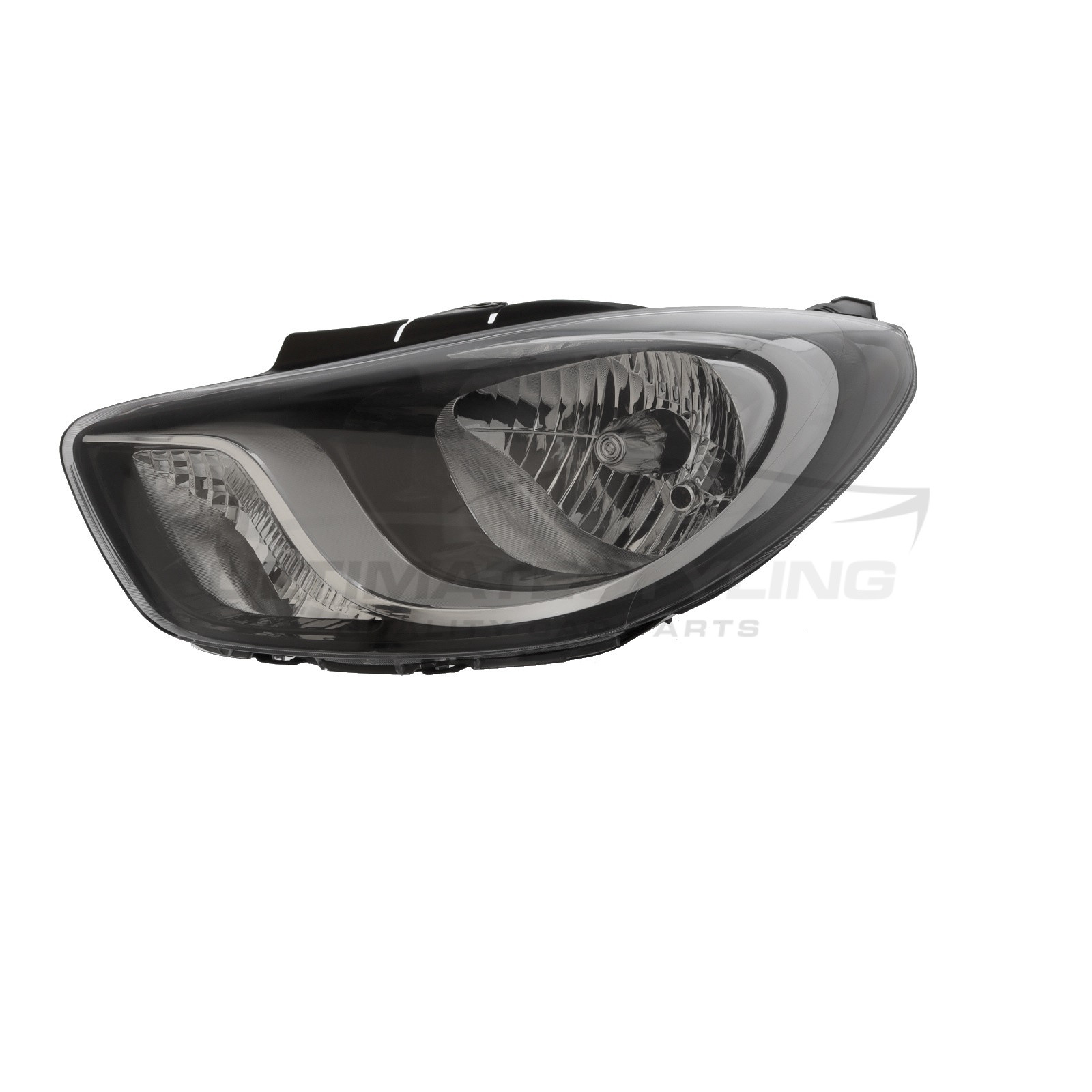 Hyundai i10 2011-2014 Halogen, Electric With Motor, Black Headlight / Headlamp Passengers Side (LH)