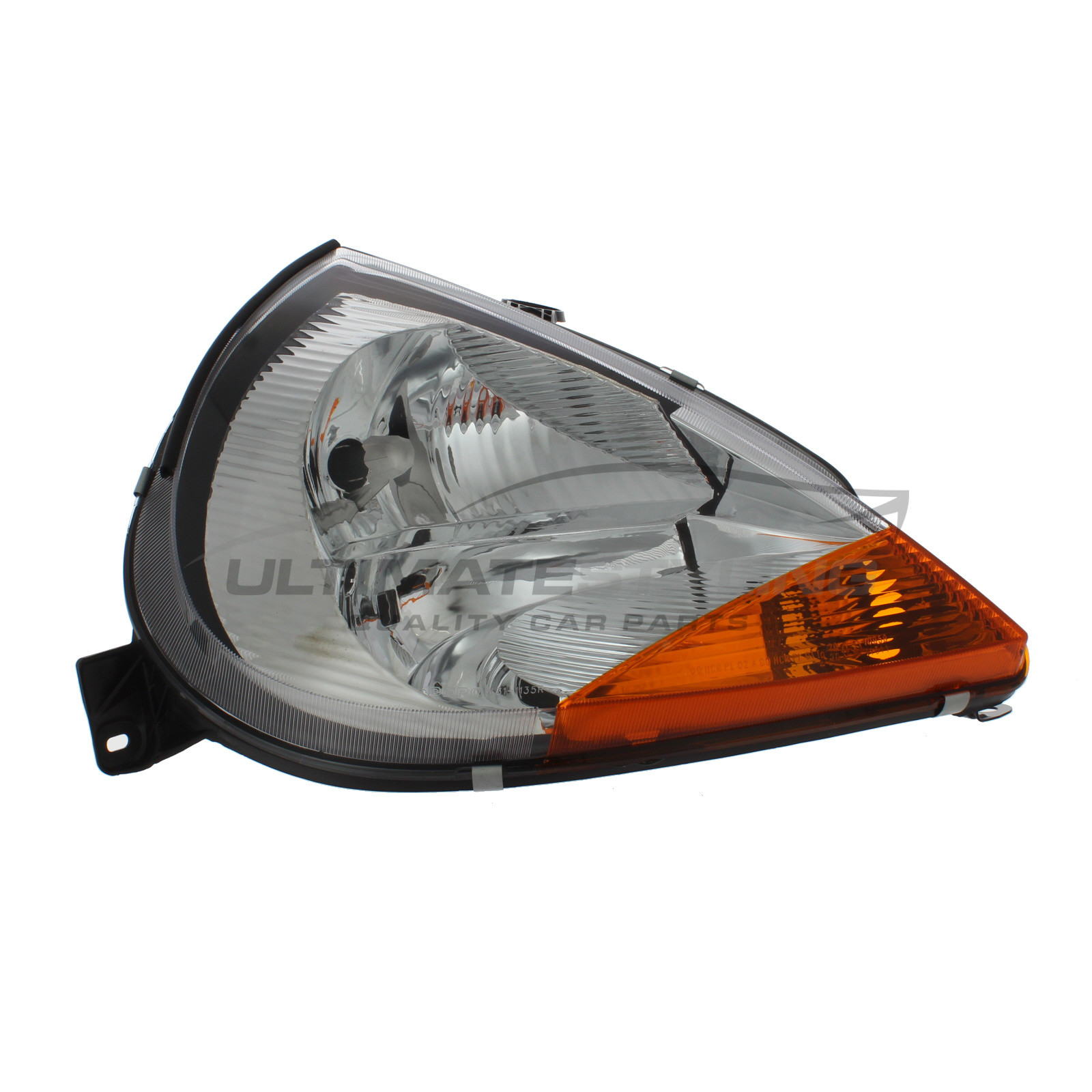 Ford Ka 1996-2009 Halogen, Electric Without Motor, Chrome Headlight / Headlamp Including Amber Indicator Drivers Side (RH)