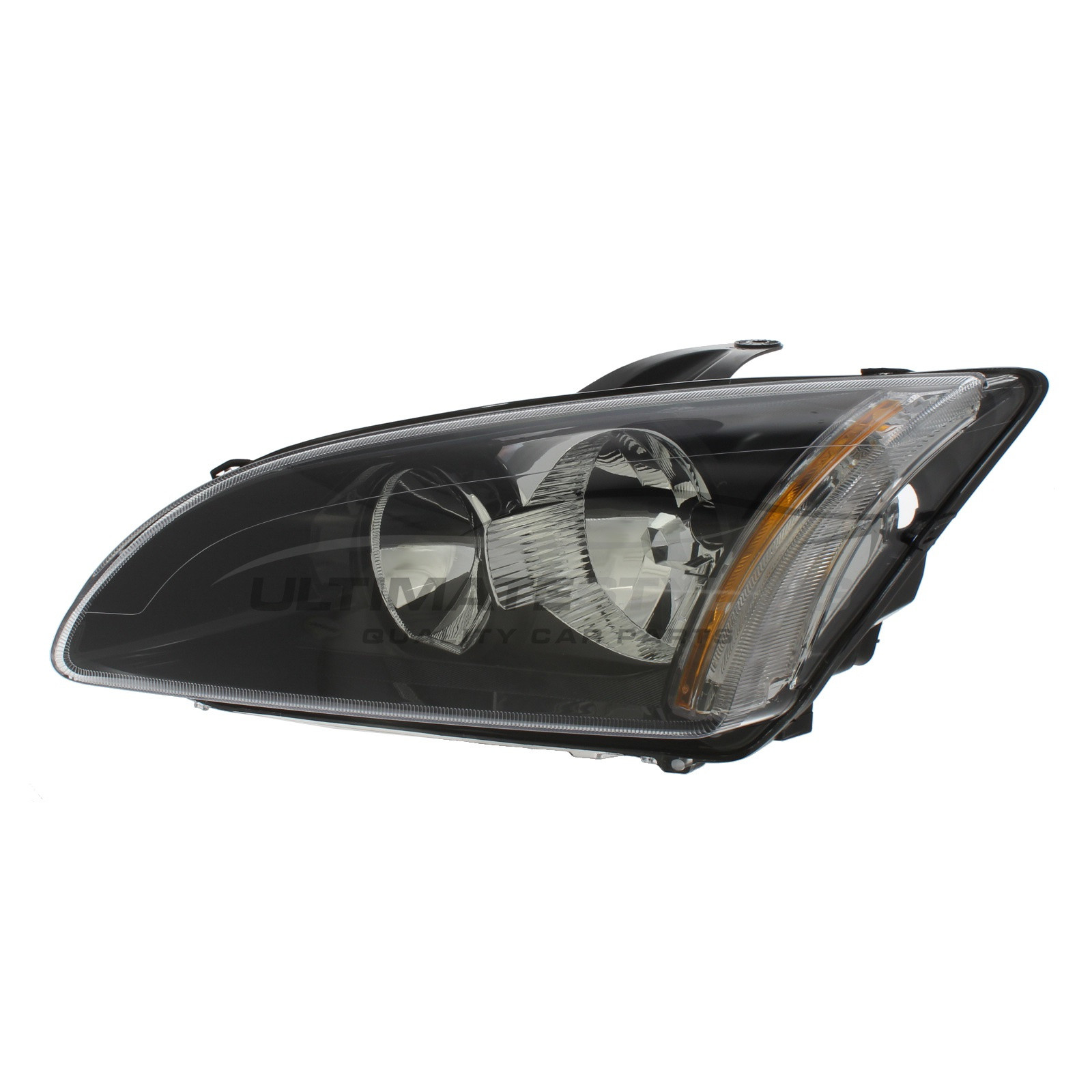 Ford Focus 2005-2008 Halogen, Electric Without Motor, Black Headlight / Headlamp Passengers Side (LH)