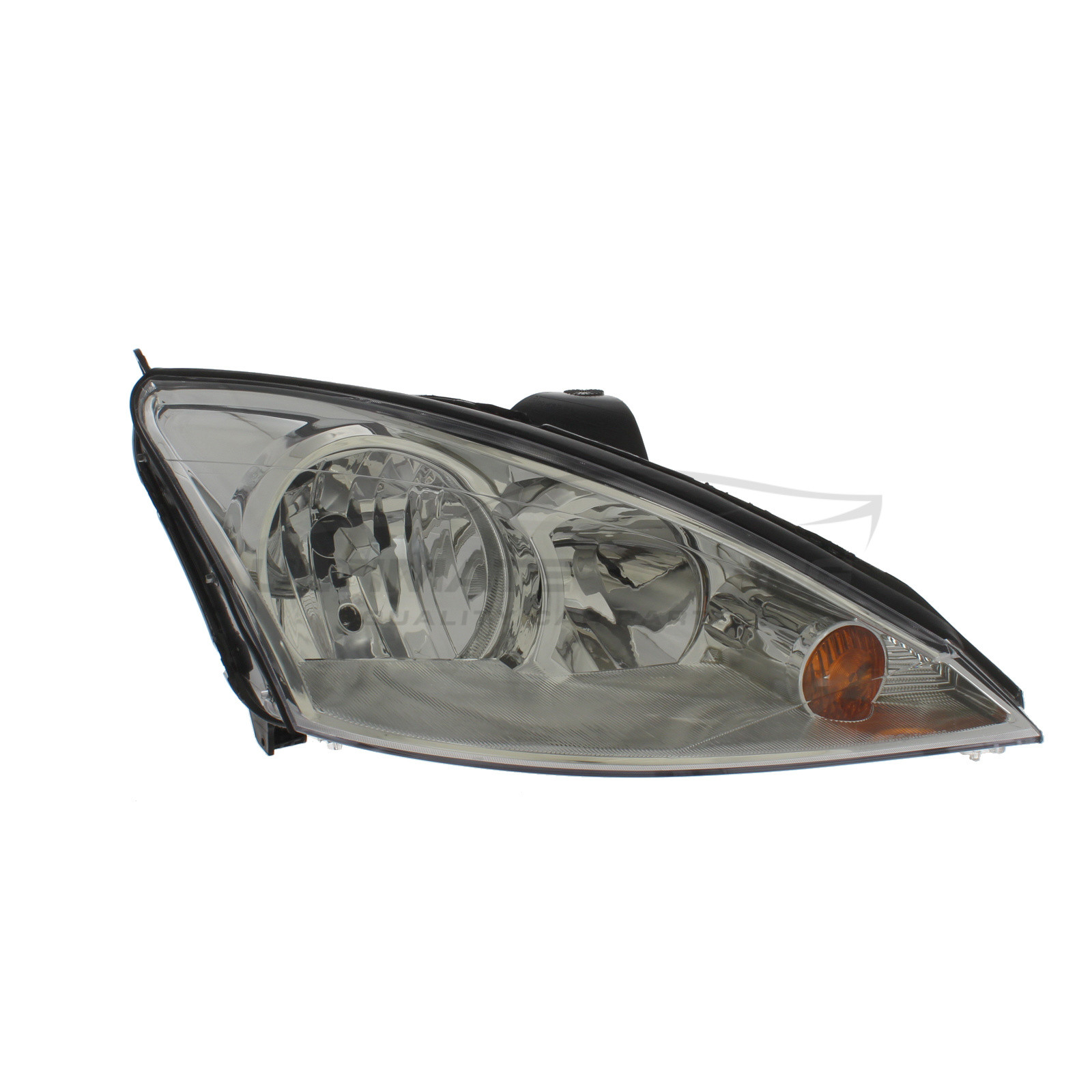 Ford Focus 2001-2005 Halogen, Electric Without Motor, Chrome Headlight / Headlamp Including Amber Indicator Drivers Side (RH)