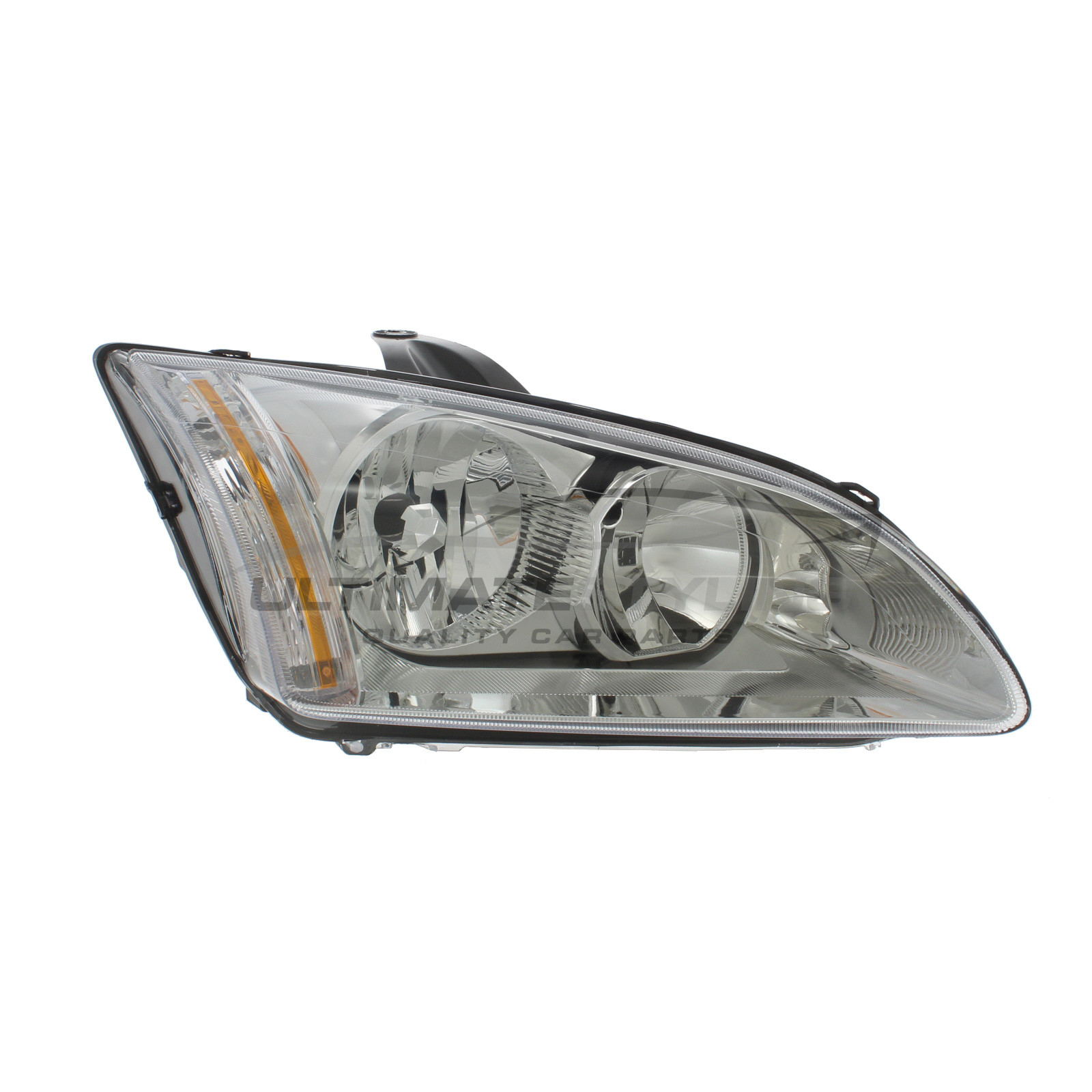 Ford Focus 2005-2008 Halogen, Electric Without Motor, Chrome Headlight / Headlamp Drivers Side (RH)