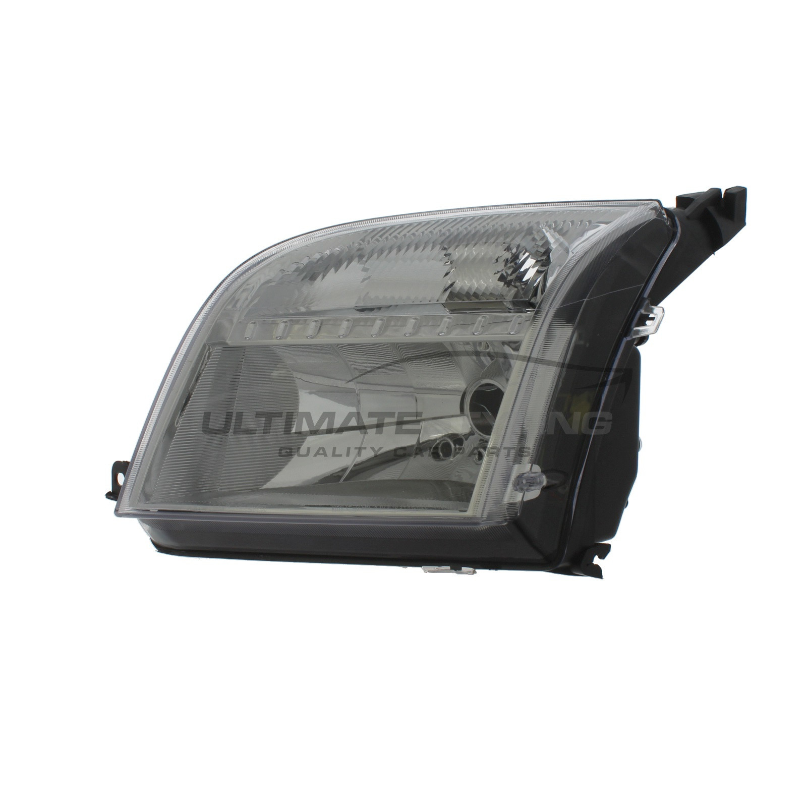Ford Fusion 2002-2006 Halogen, Electric With Motor, Chrome Headlight / Headlamp Including Clear Indicator Passengers Side (LH)