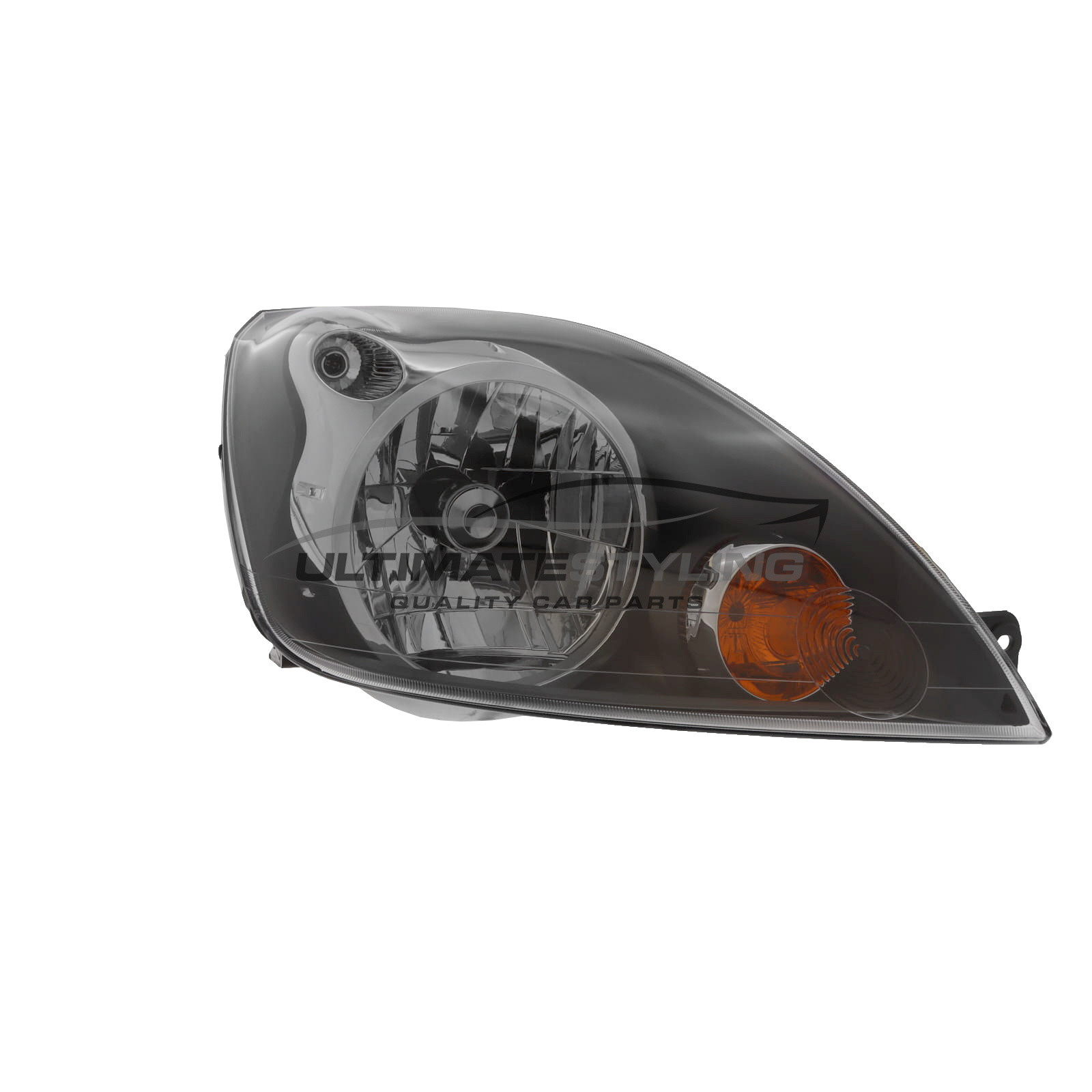 Ford Fiesta 2005-2009 Halogen, Electric With Motor, Grey Inner Headlight / Headlamp Including Amber Indicator Drivers Side (RH)