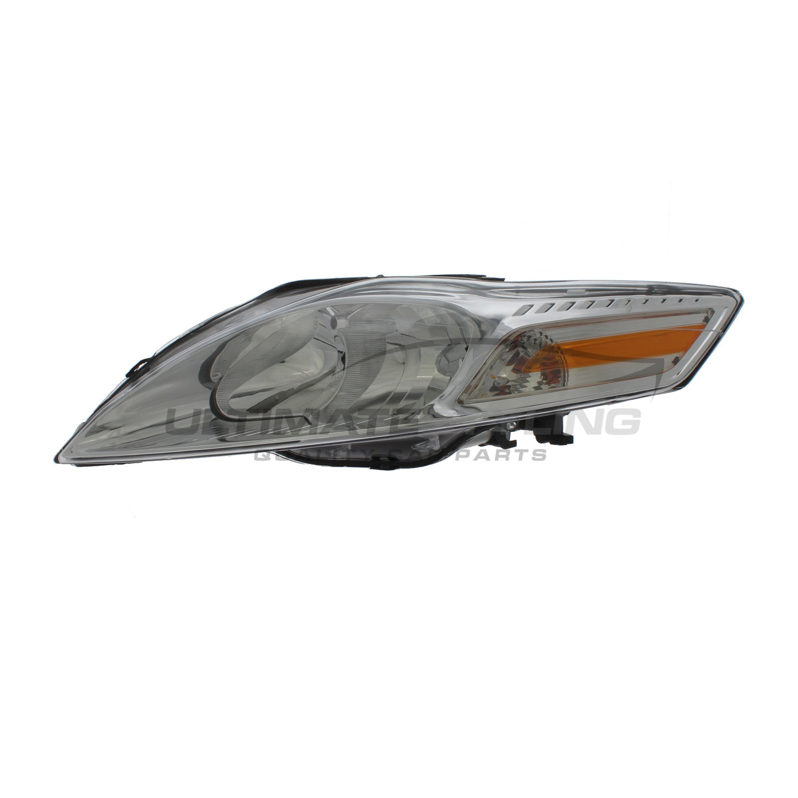 Ford Mondeo 2007-2011 Halogen, Electric With Motor, Chrome Headlight / Headlamp (Non-Projector Type) Passengers Side (LH)
