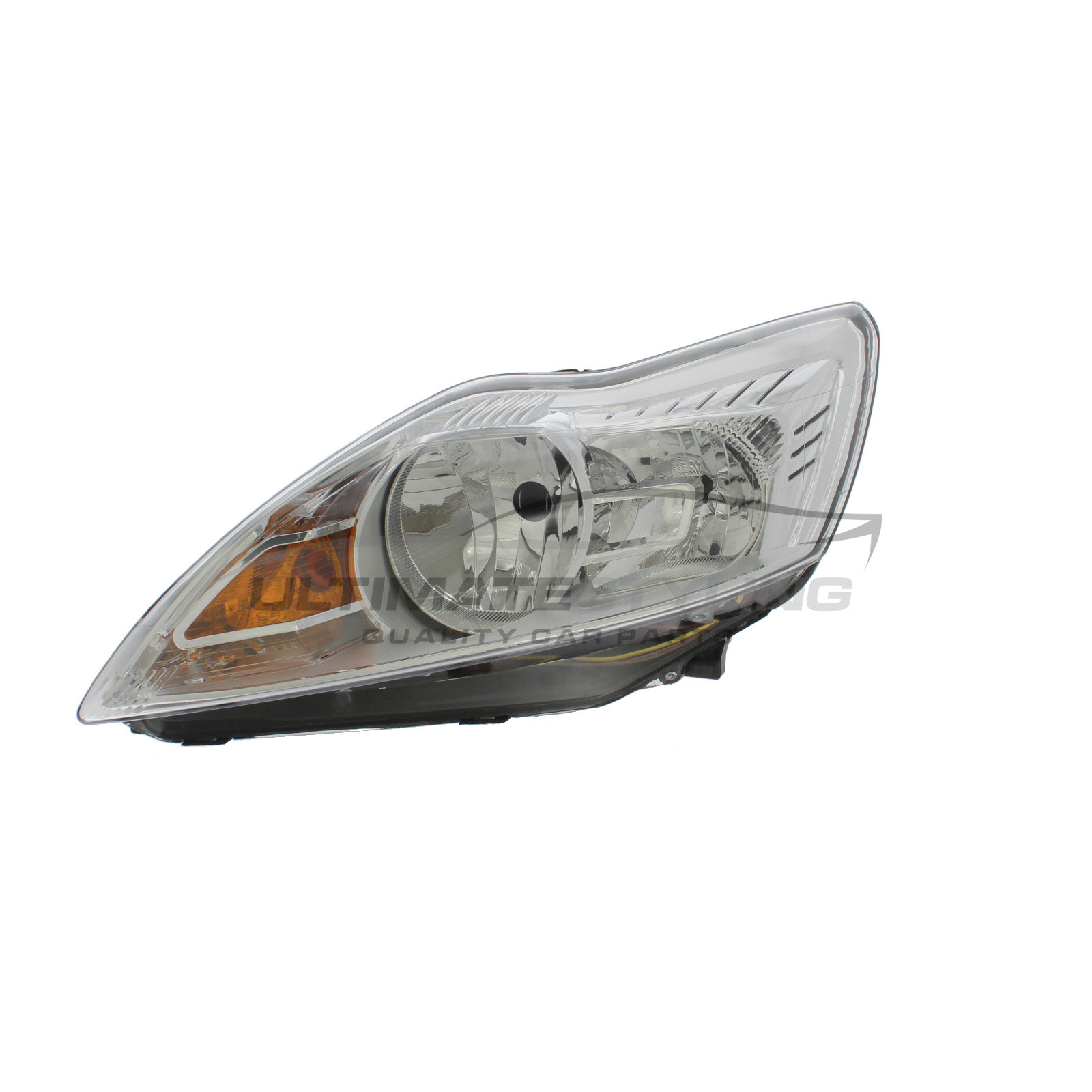 Ford Focus 2008-2011 Halogen, Electric With Motor, Chrome Headlight / Headlamp Passengers Side (LH)