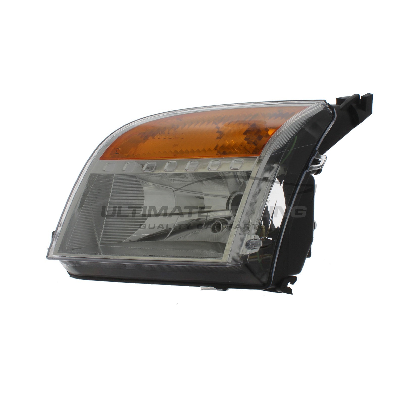 Ford Fusion 2006-2012 Halogen, Electric With Motor, Chrome Headlight / Headlamp Including Amber Indicator Passengers Side (LH)