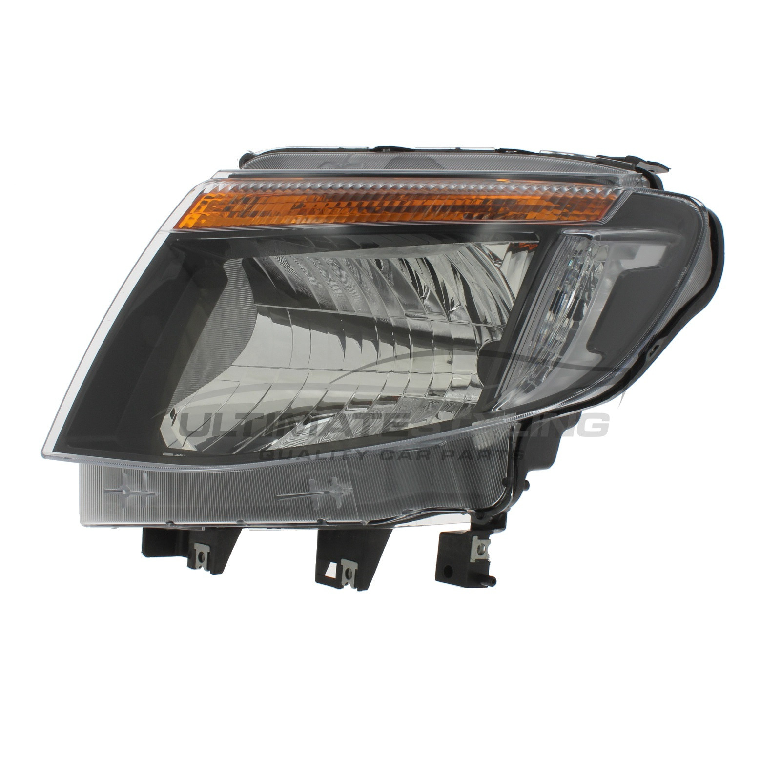 Ford Ranger 2011-2016 Halogen, Electric Without Motor, Black Headlight / Headlamp Including Amber Indicator Passengers Side (LH)