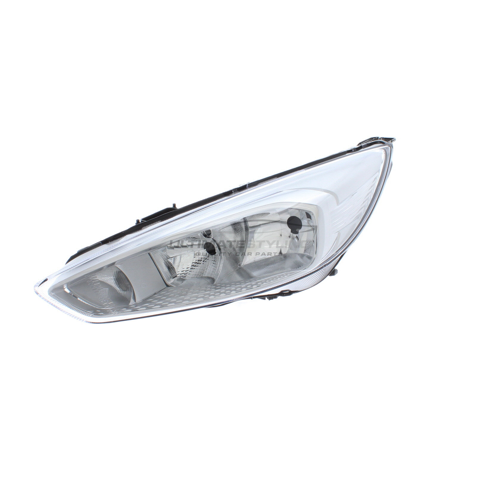 Ford Focus 2014-2018 Halogen, Electric With Motor, Headlight / Headlamp with Chrome Surround Passengers Side (LH)
