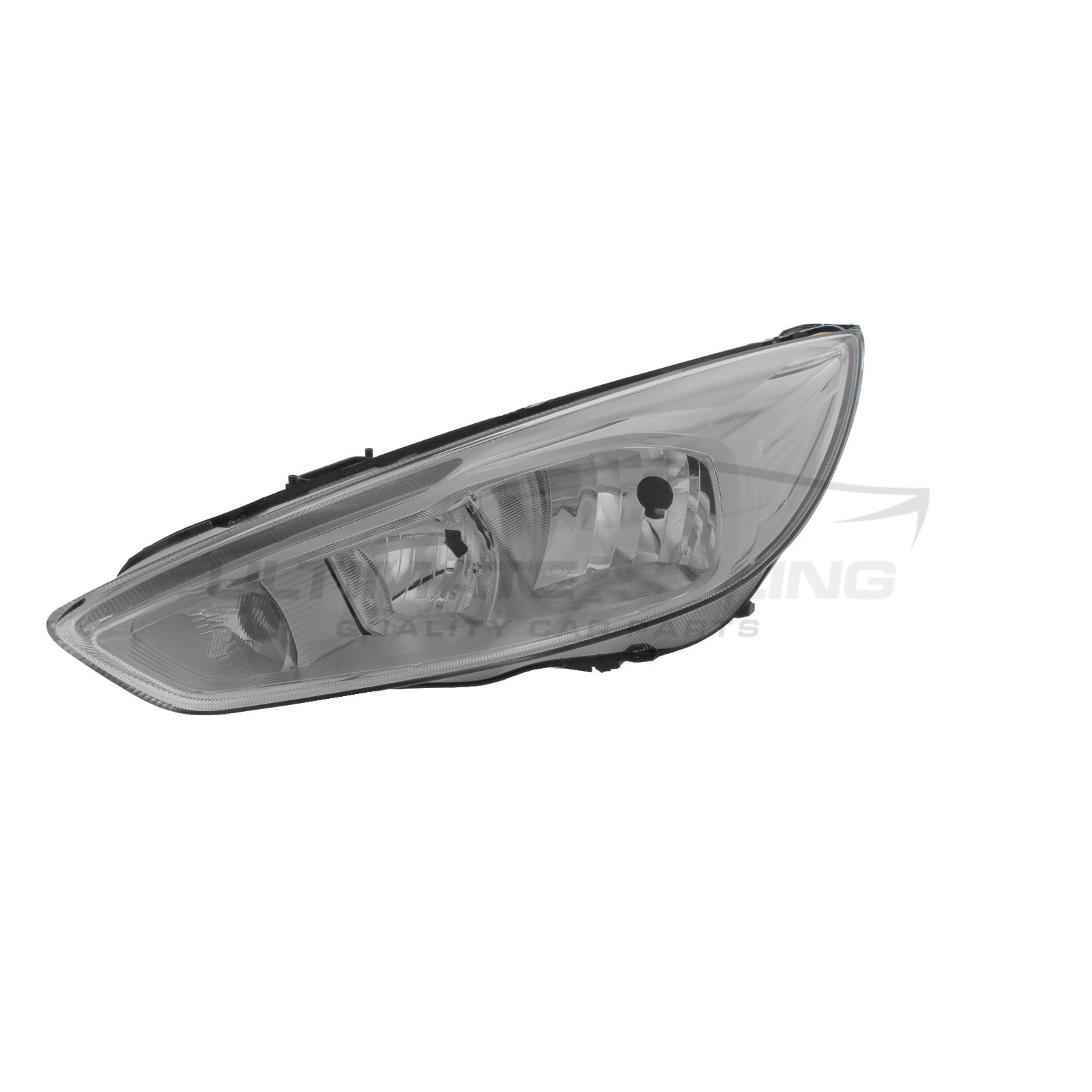 Ford Focus 2014-2018 Halogen With LED Daytime Running Lamp, Electric With Motor, Headlight / Headlamp with Chrome Surround Passengers Side (LH)