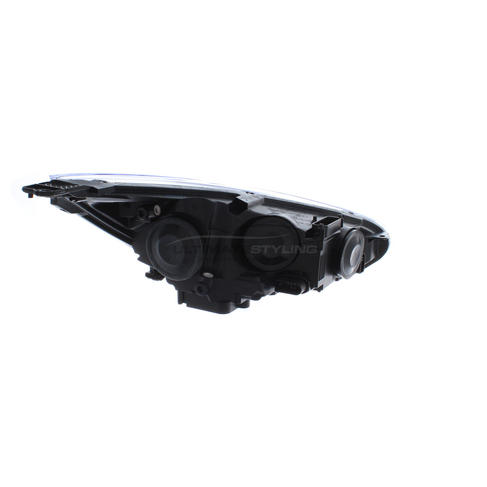 Ford Focus 2014-2018 Halogen With LED Daytime Running Lamp, Electric With Motor, Headlight / Headlamp with Black Surround Passengers Side (LH)