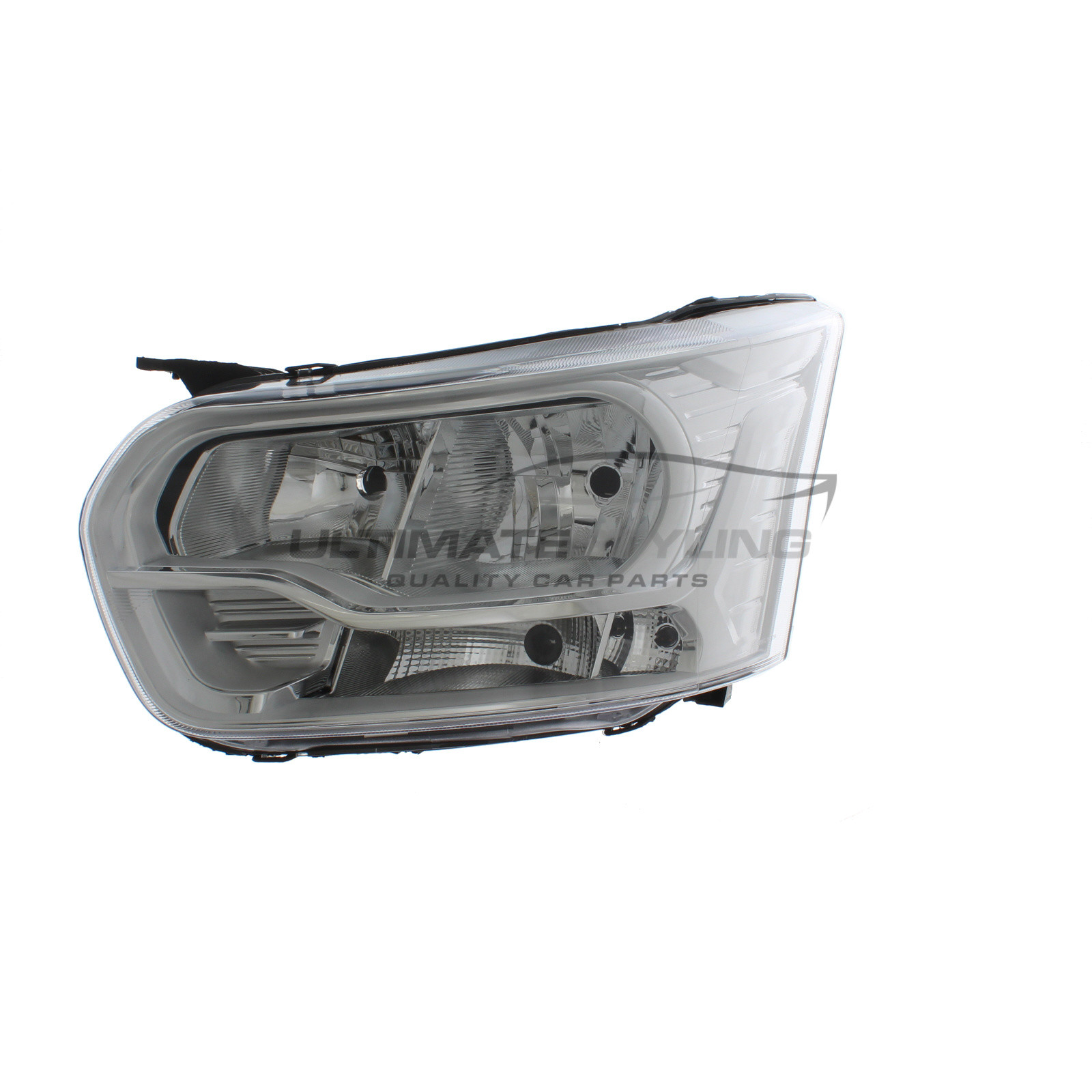 Ford Transit 2014-2019 Halogen, Electric With Motor, Chrome Headlight / Headlamp Passengers Side (LH)