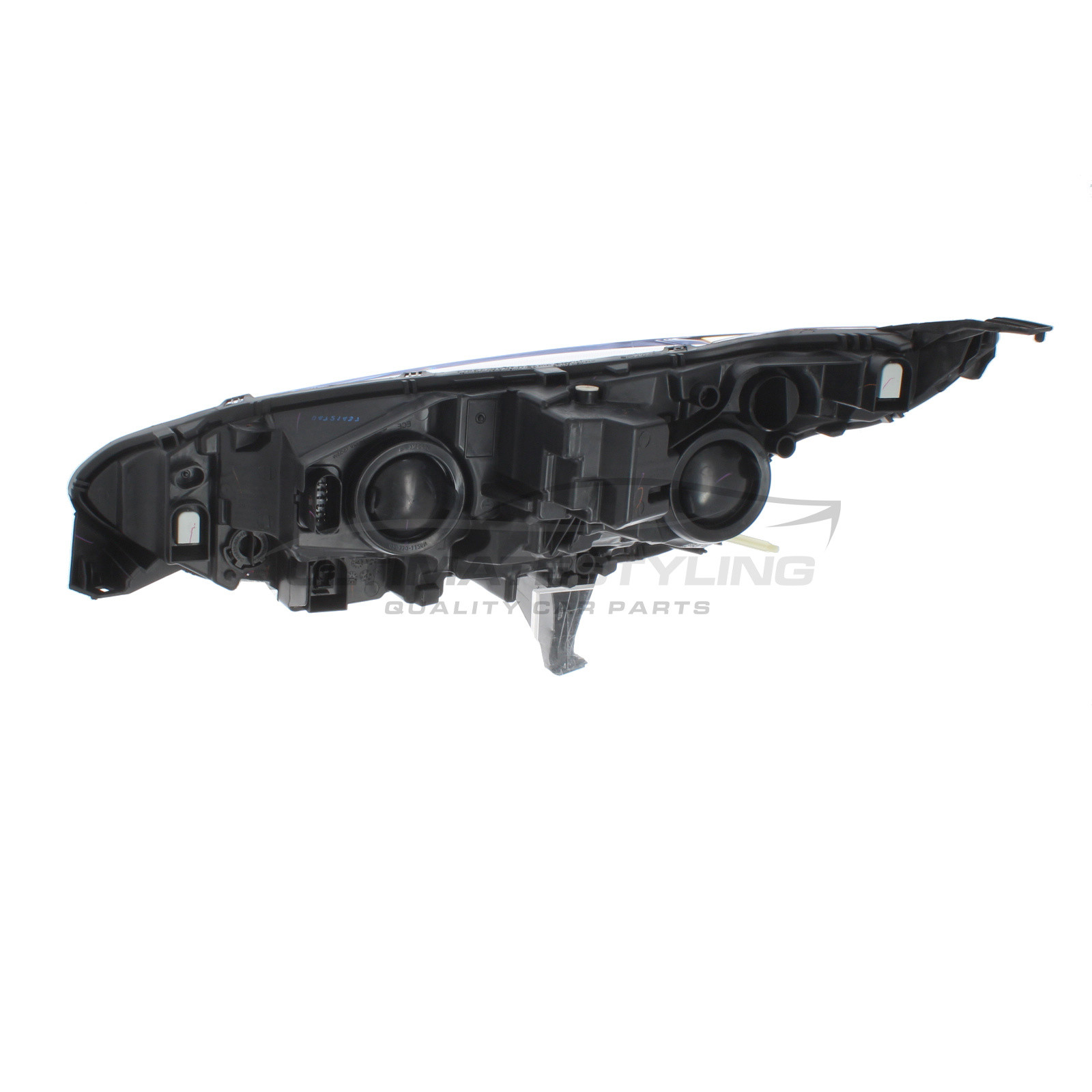 Ford Tourneo Connect, Transit Connect 2013-2018 Halogen, Electric With Motor, Black Headlight / Headlamp Including Amber Indicator Drivers Side (RH)