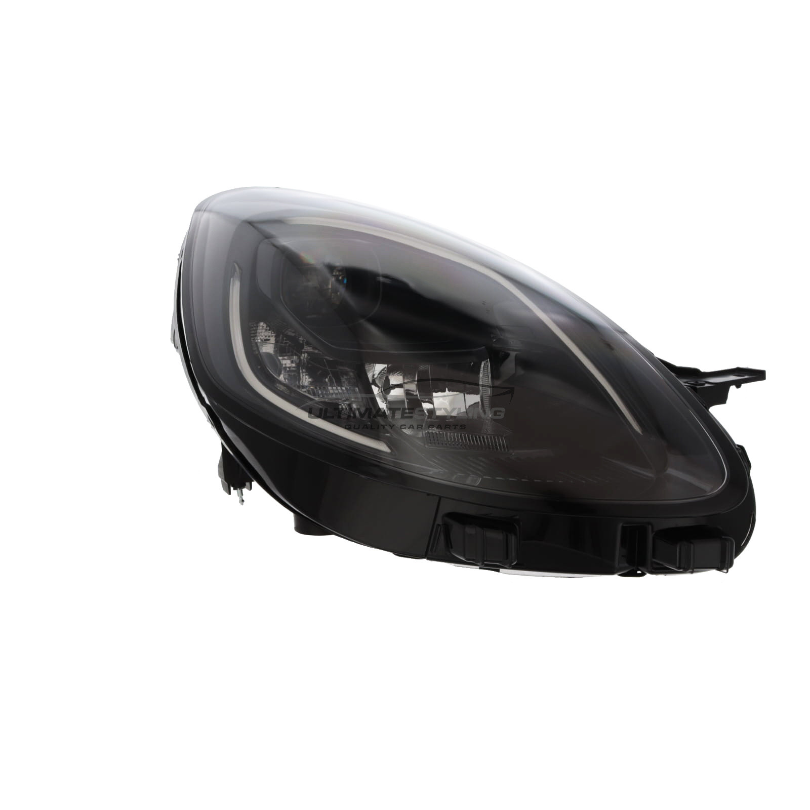Ford Puma BX726 2019-2025 Headlight / Headlamp - Black Inner - Halogen With LED Daytime Running Light - Projector Type - Electric Motor Included - Drivers Side Offside Right Hand