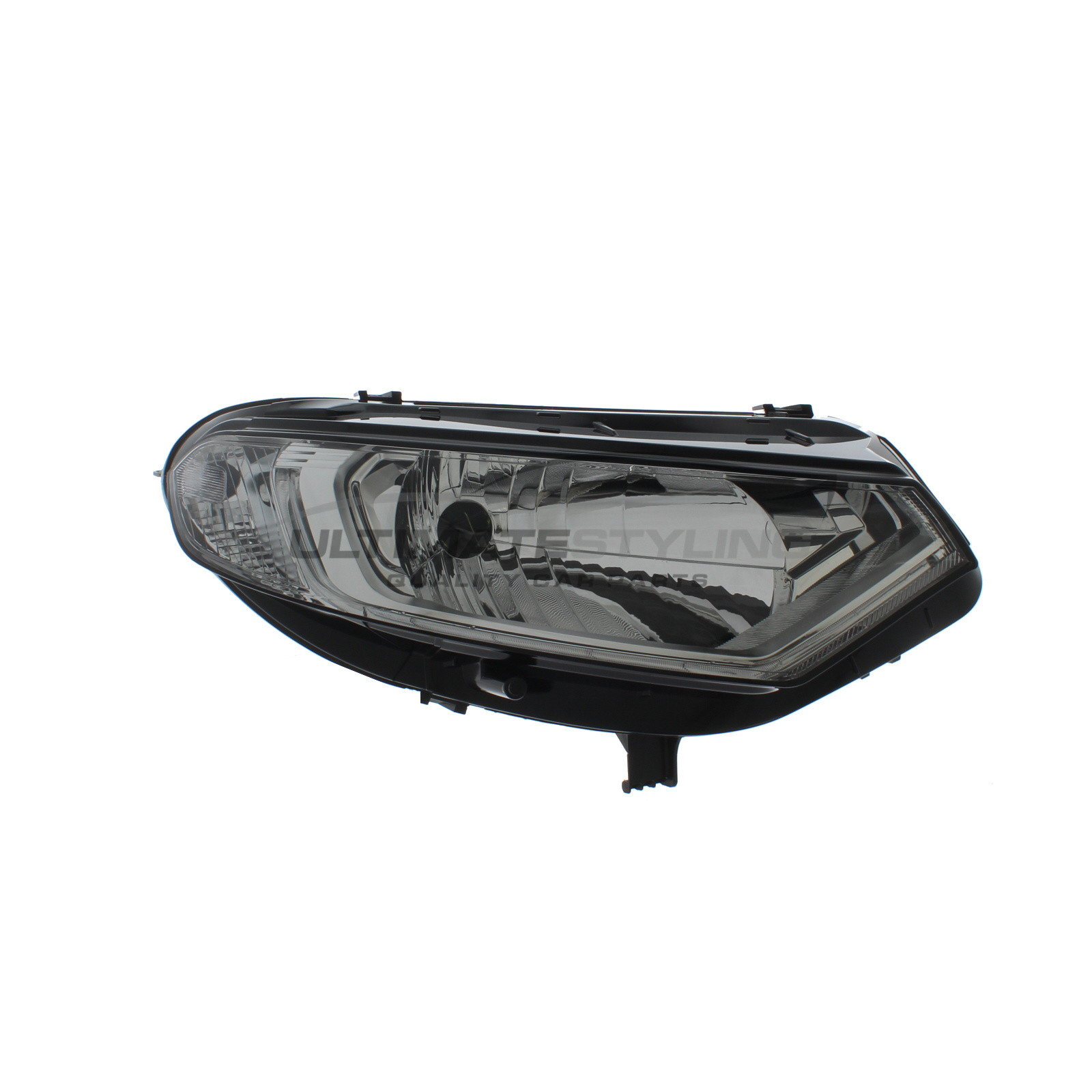 Ford EcoSport 2013-2018 Halogen With LED Daytime Running Lamp, Electric With Motor, Chrome Headlight / Headlamp Drivers Side (RH)