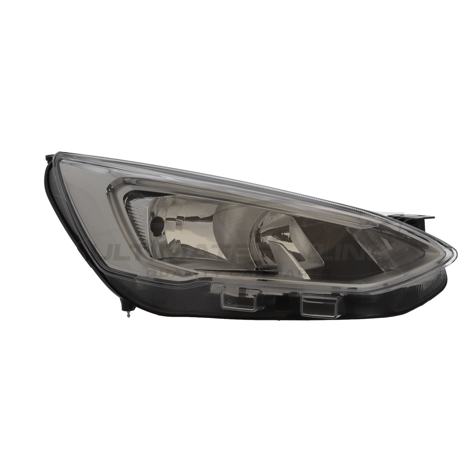 Ford Focus 2018-> Halogen With LED Daytime Running Lamp, Electric With Motor, Chrome Headlight / Headlamp Drivers Side (RH)