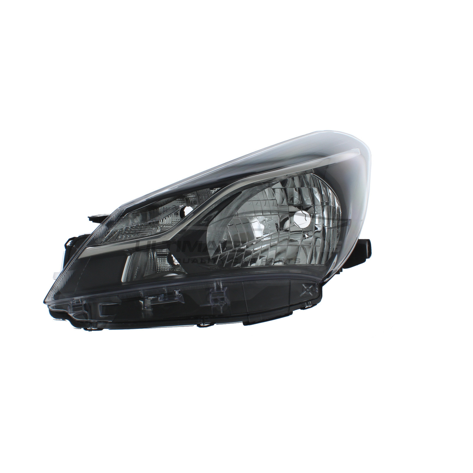 Toyota Yaris 2017-2020 Halogen, Electric Without Motor, Black Headlight / Headlamp (Non-Projector Type) Passengers Side (LH)