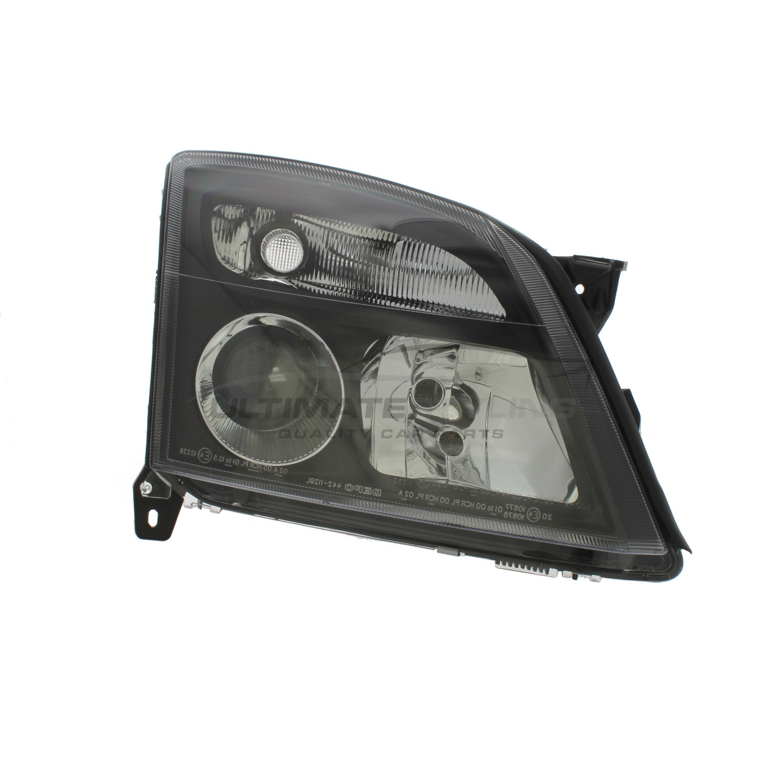 Vauxhall Signum 2002-2005, Vectra 2002-2005 Halogen, Electric Without Motor, Black Headlight / Headlamp Drivers Side (RH)