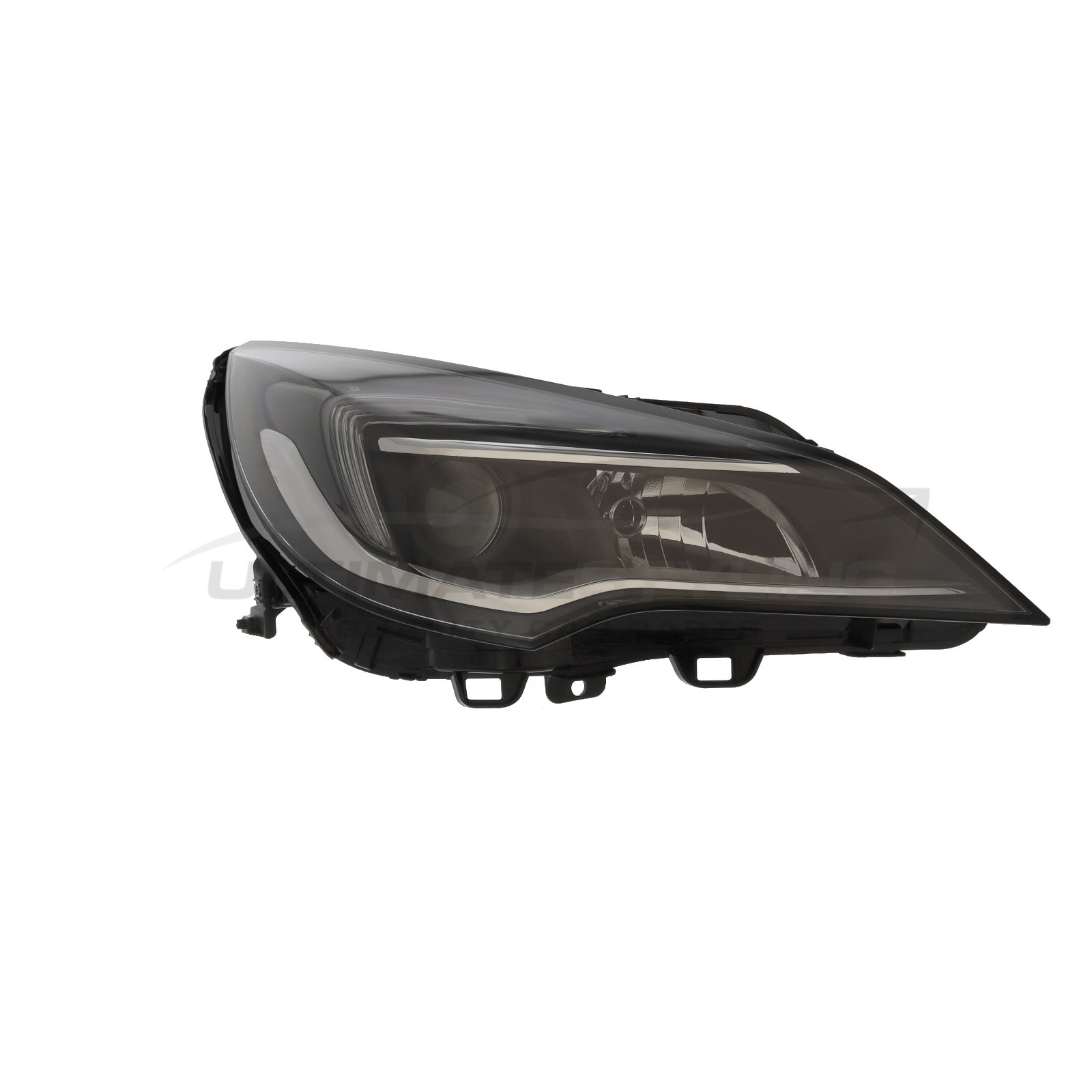 Vauxhall Astra 2015-2019 Halogen With LED Daytime Running Lamp, Electric With Motor, Black Headlight / Headlamp Drivers Side (RH)