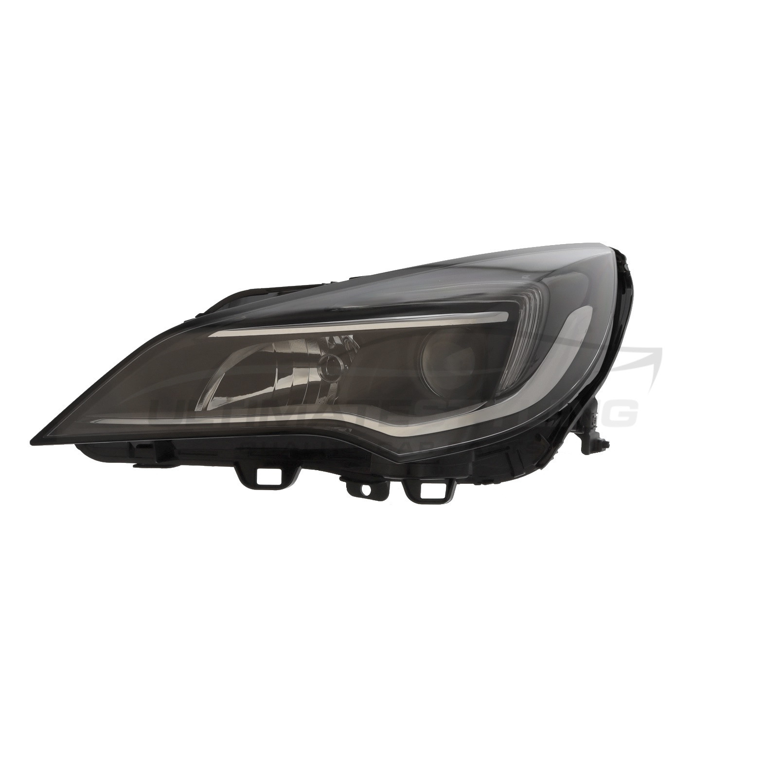 Vauxhall Astra 2015-2019 Halogen With LED Daytime Running Lamp, Electric With Motor, Black Headlight / Headlamp Passengers Side (LH)