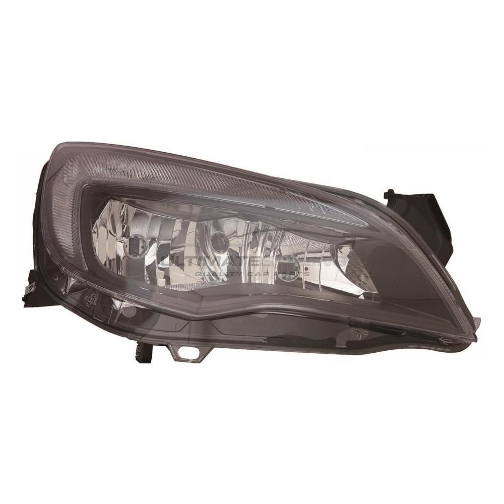 Vauxhall Astra J 2009-2012 Halogen, Electric With Motor, Black Headlight / Headlamp Drivers Side (RH)