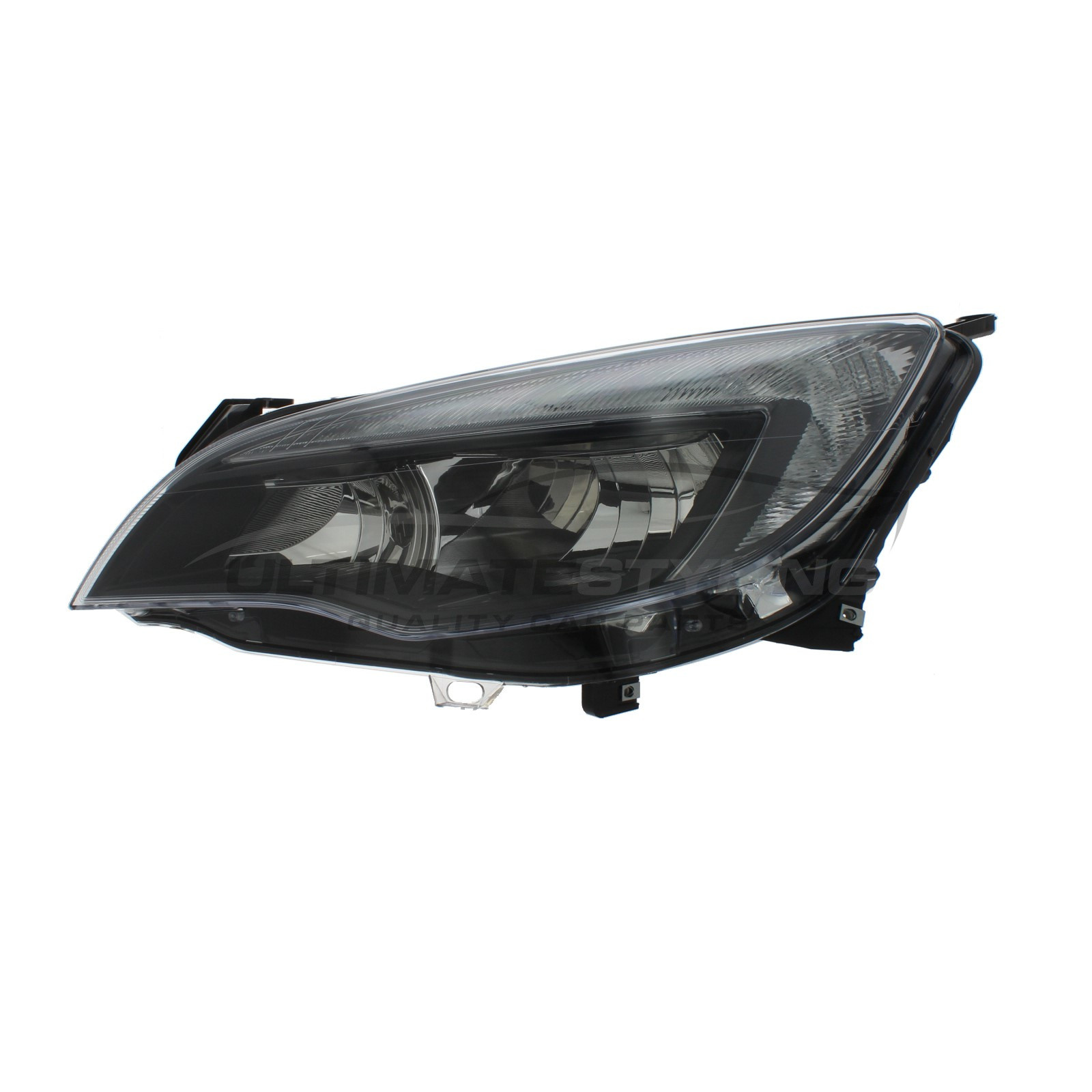 Vauxhall Astra J 2009-2012 Halogen, Electric With Motor, Black Headlight / Headlamp Passengers Side (LH)