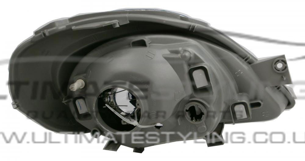 Nissan Primastar 2001-2006, Renault Trafic 2001-2006, Vauxhall Vivaro 2001-2006 Halogen, Electric Without Motor, Chrome Headlight / Headlamp with Black Surround Passengers Side (LH)