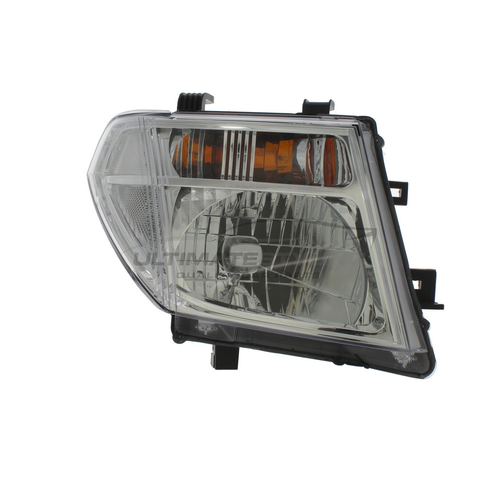 Nissan Navara 2005-2010, NP300 2008-2010, Pathfinder 2005-2010 Halogen, Electric Without Motor, Chrome Headlight / Headlamp Drivers Side (RH)