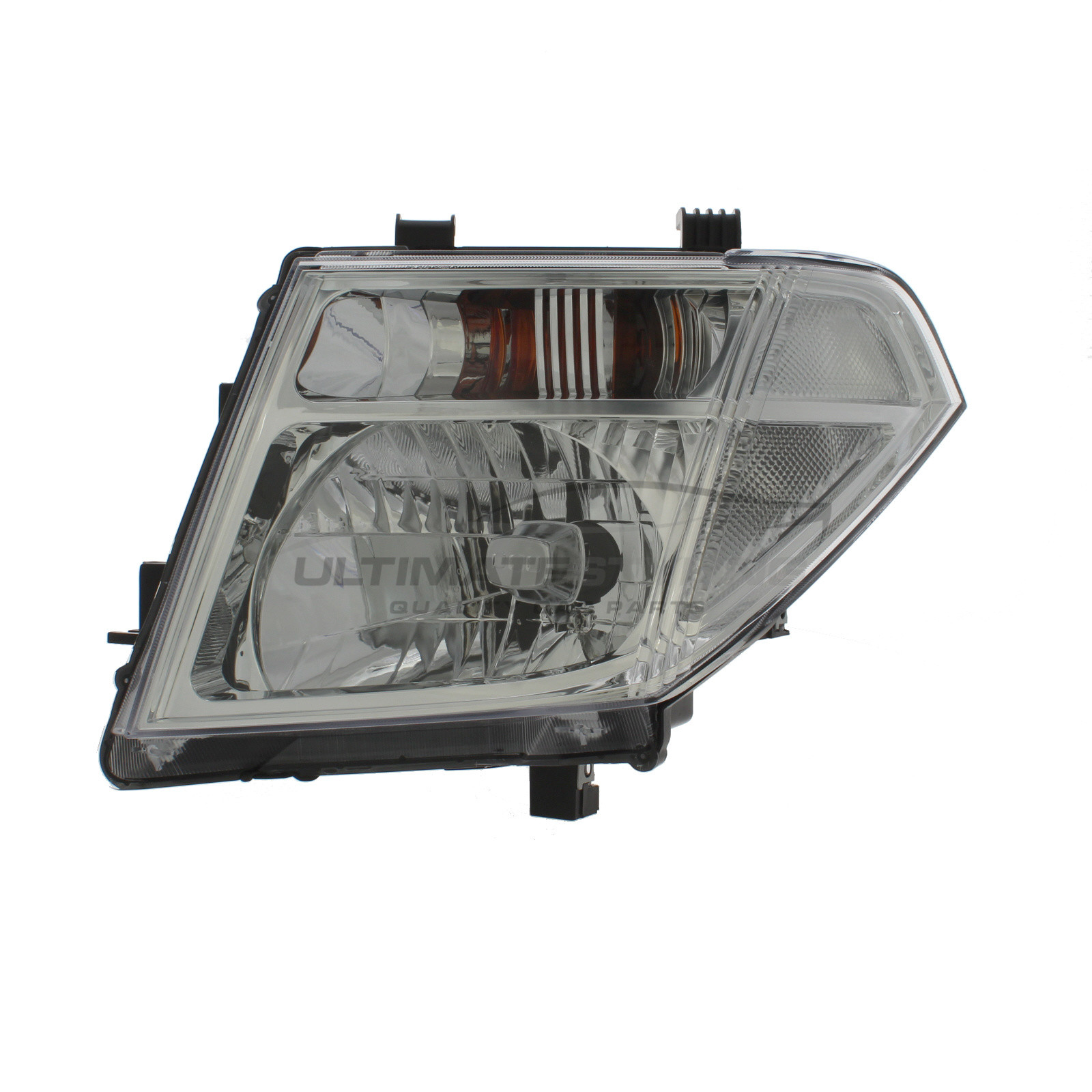 Nissan Navara 2005-2010, NP300 2008-2010, Pathfinder 2005-2010 Halogen, Electric Without Motor, Chrome Headlight / Headlamp Passengers Side (LH)