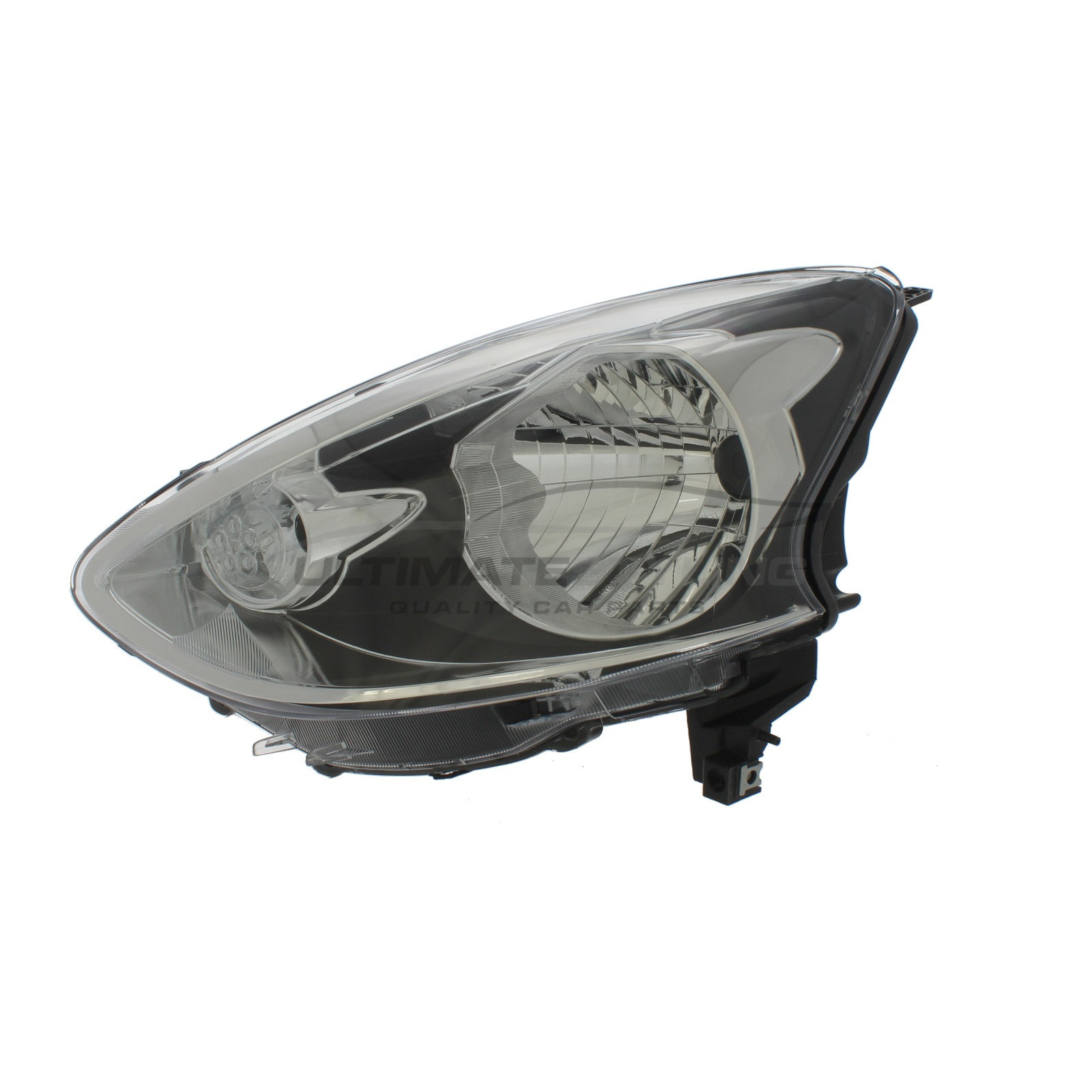 Nissan Micra 2013-2017 Halogen, Electric Without Motor, Black Headlight / Headlamp Passengers Side (LH)