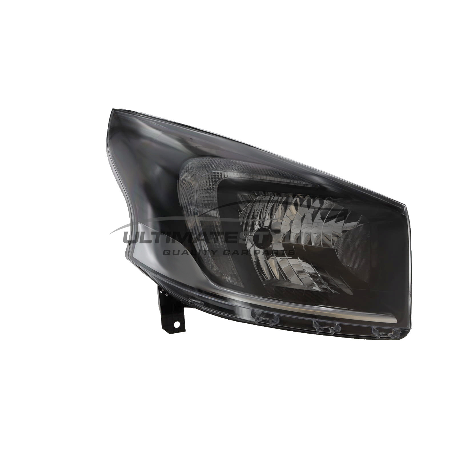 Vauxhall Vivaro 2014-2019 Halogen, Electric Without Motor, Headlight / Headlamp with Black Surround Including Clear Indicator Drivers Side (RH)