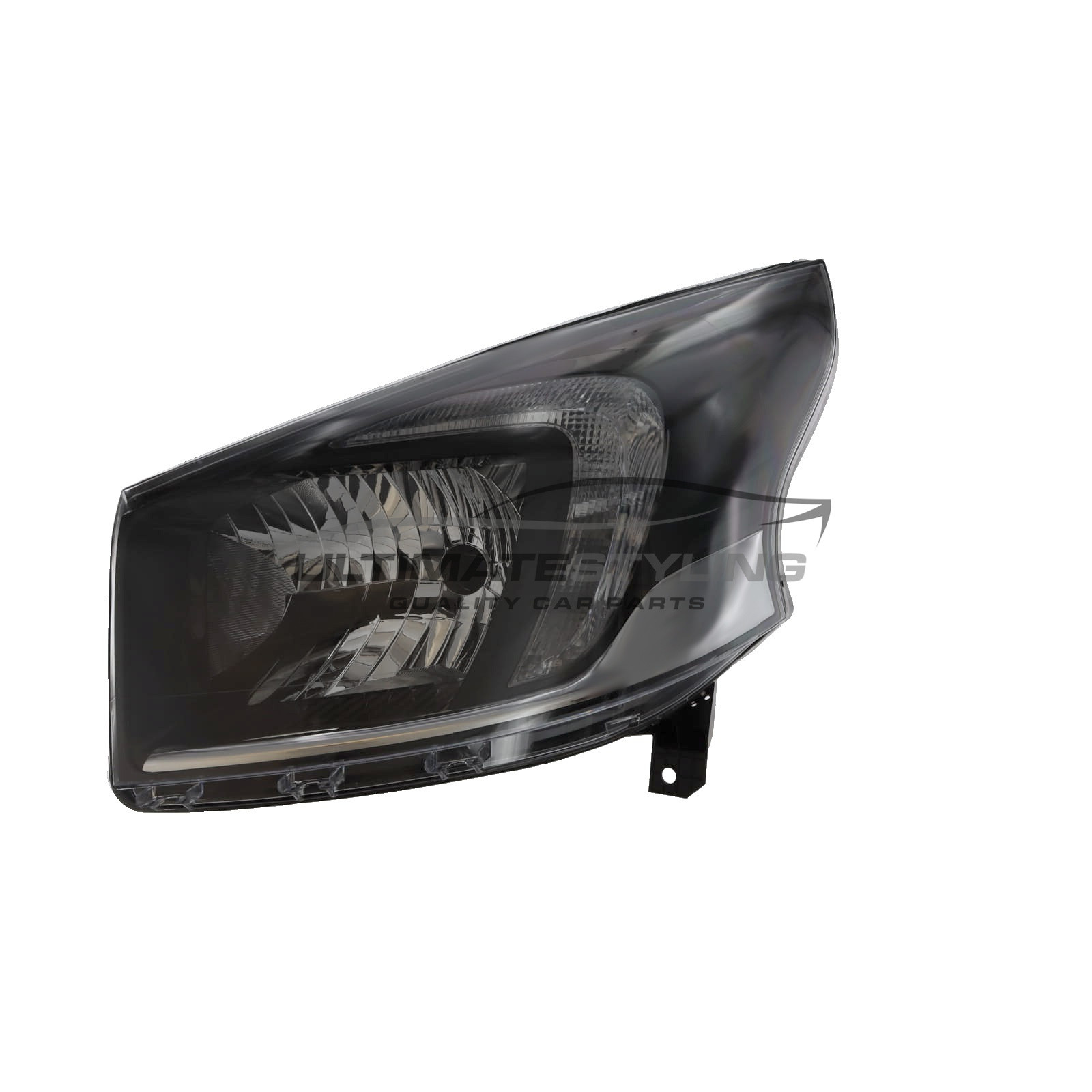 Vauxhall Vivaro 2014-2019 Halogen, Electric Without Motor, Headlight / Headlamp with Black Surround Including Clear Indicator Passengers Side (LH)
