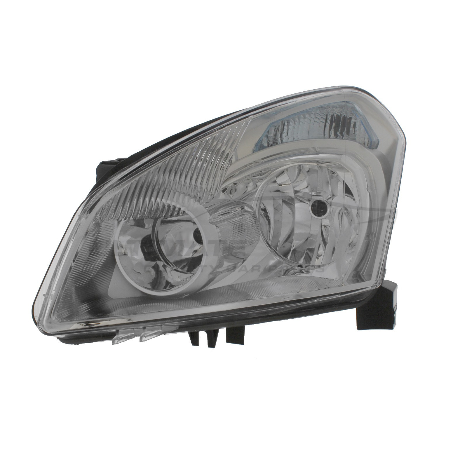Nissan Qashqai 2007-2010 Halogen, Electric Without Motor, Chrome Headlight / Headlamp Passengers Side (LH)