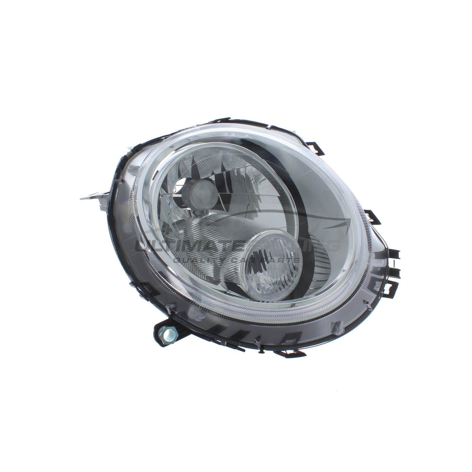 Mini 2006-2014 Halogen, Electric With Motor, Chrome Headlight / Headlamp Including Clear Indicator Drivers Side (RH)