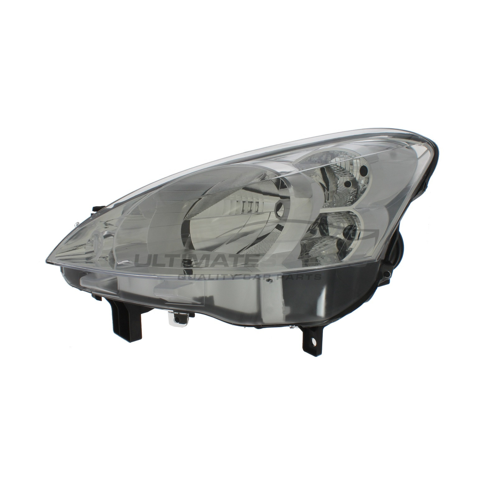 Peugeot Partner 2008-2012 Halogen, Electric With Motor, Chrome Headlight / Headlamp Including Clear Indicator Passengers Side (LH)